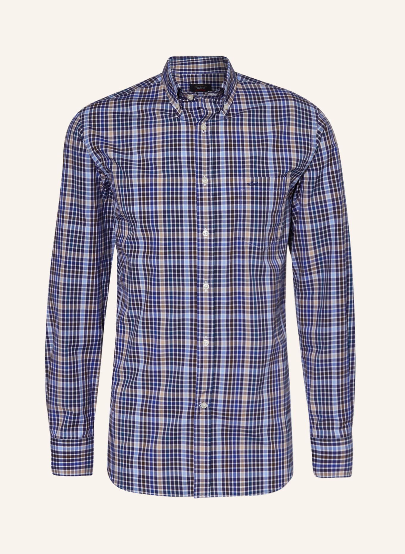PAUL & SHARK Shirt regular fit, Color: BLACK/ WHITE/ BLUE (Image 1)