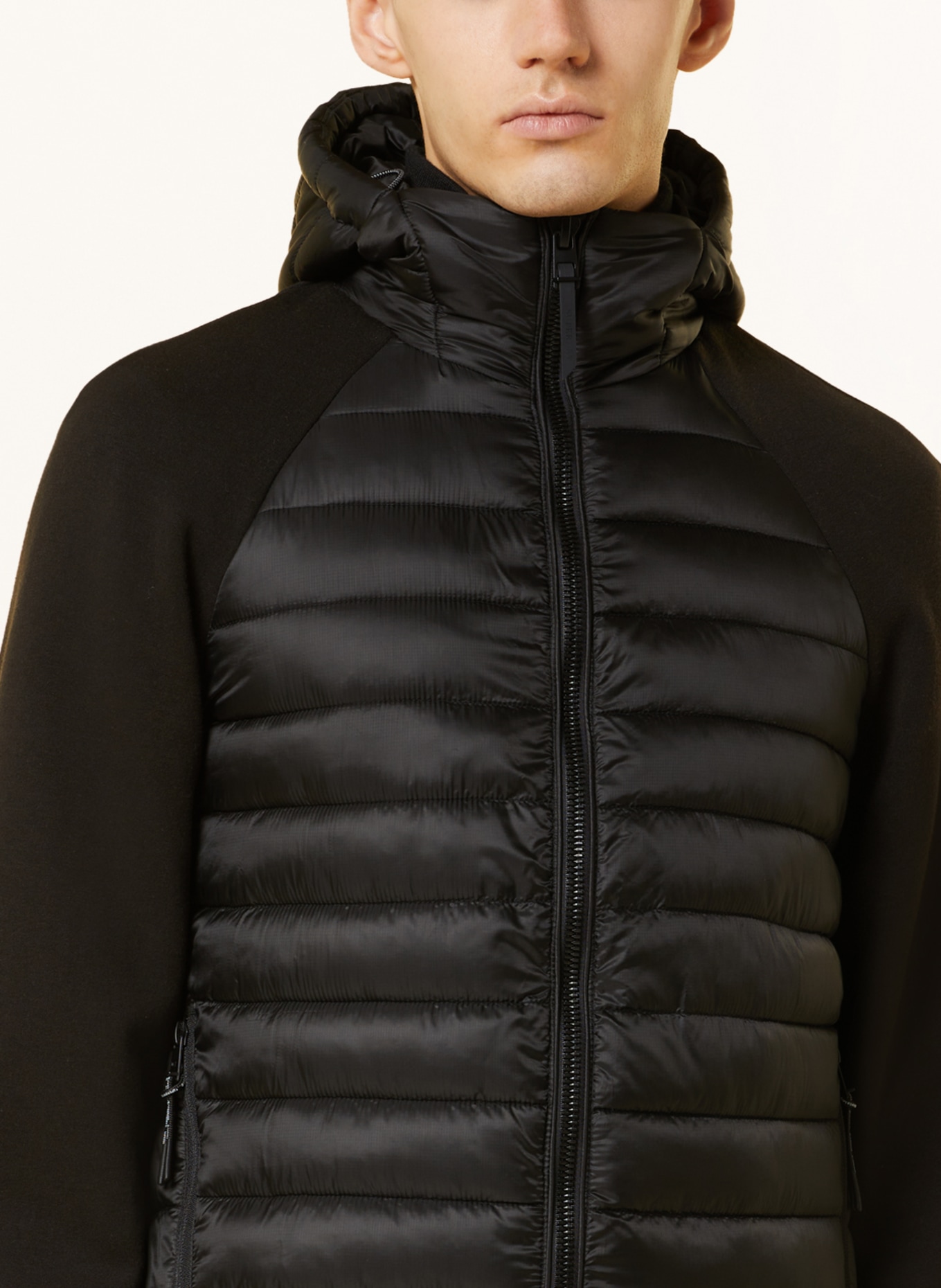 Superdry Quilted jacket in mixed materials, Color: BLACK (Image 5)