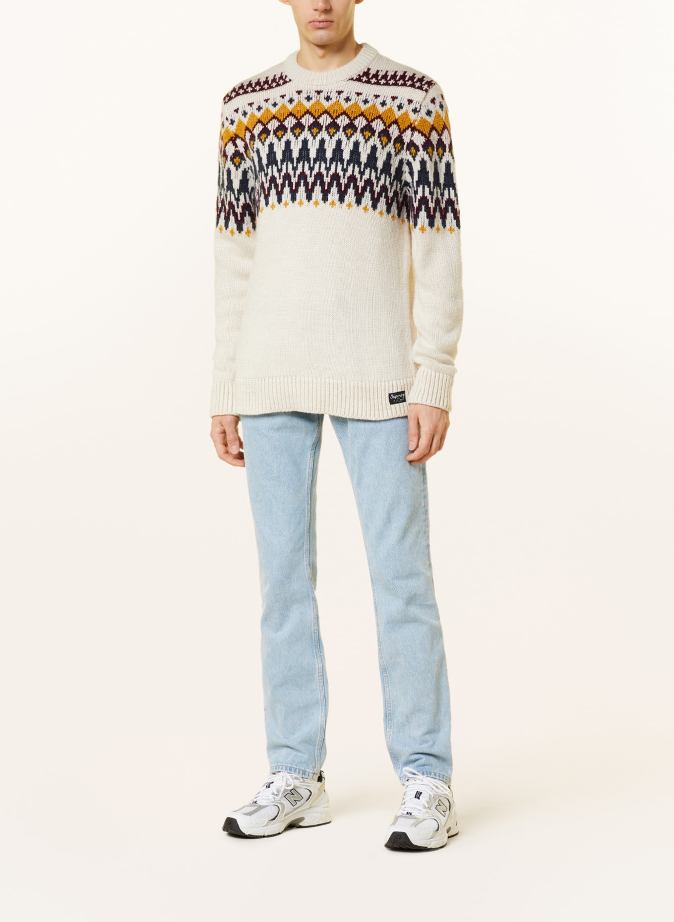 Superdry Sweater, Color: ECRU/ DARK GRAY/ DARK YELLOW (Image 2)