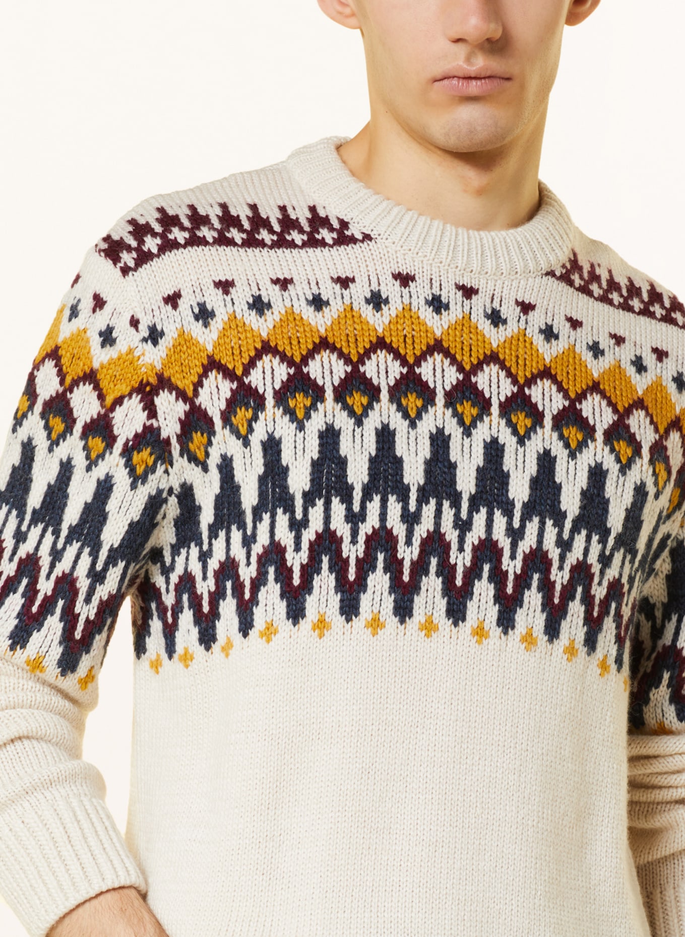 Superdry Sweater, Color: ECRU/ DARK GRAY/ DARK YELLOW (Image 4)