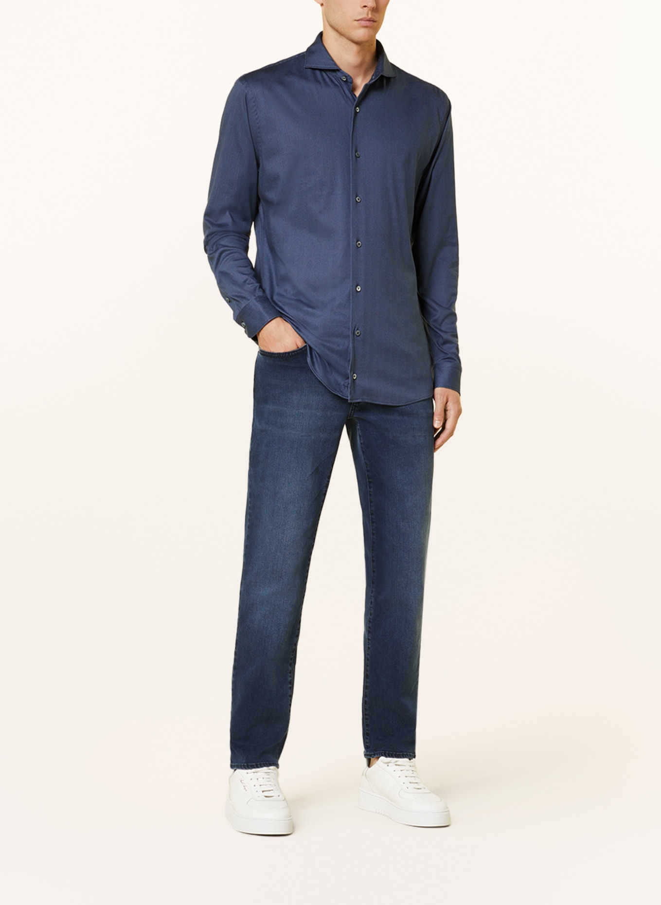 van Laack Jersey shirt PER Tailor Fit, Color: DARK BLUE (Image 2)