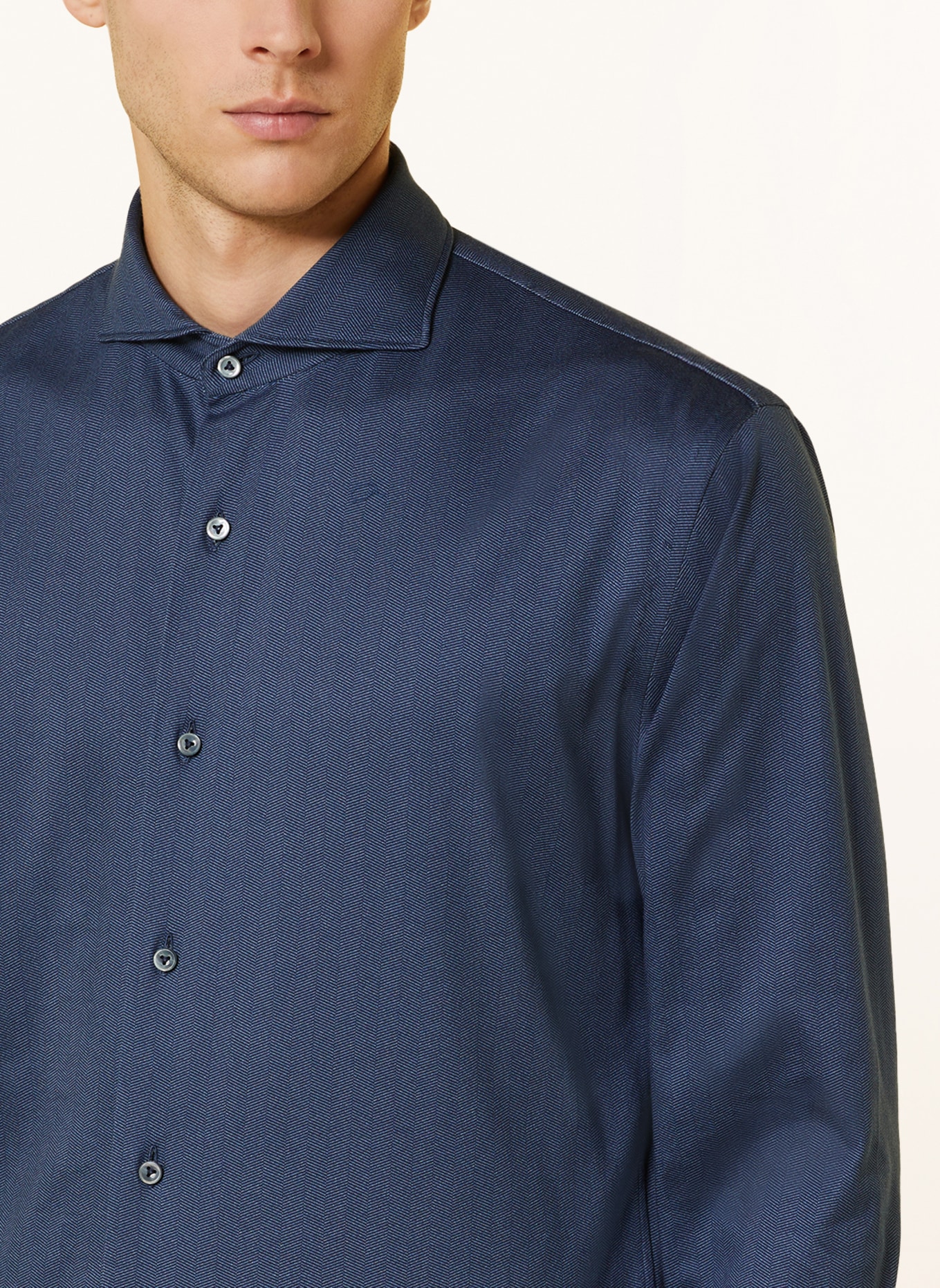 van Laack Jersey shirt PER Tailor Fit, Color: DARK BLUE (Image 4)