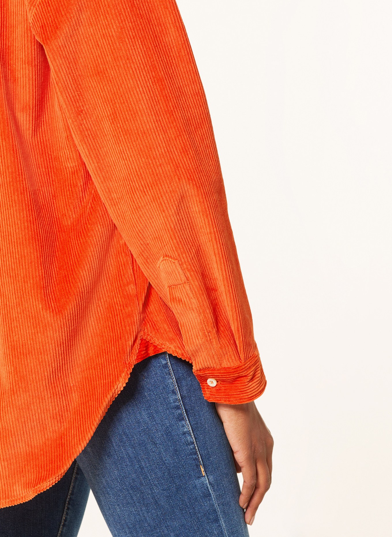 rossana diva Oversized shirt blouse in corduroy, Color: ORANGE (Image 4)
