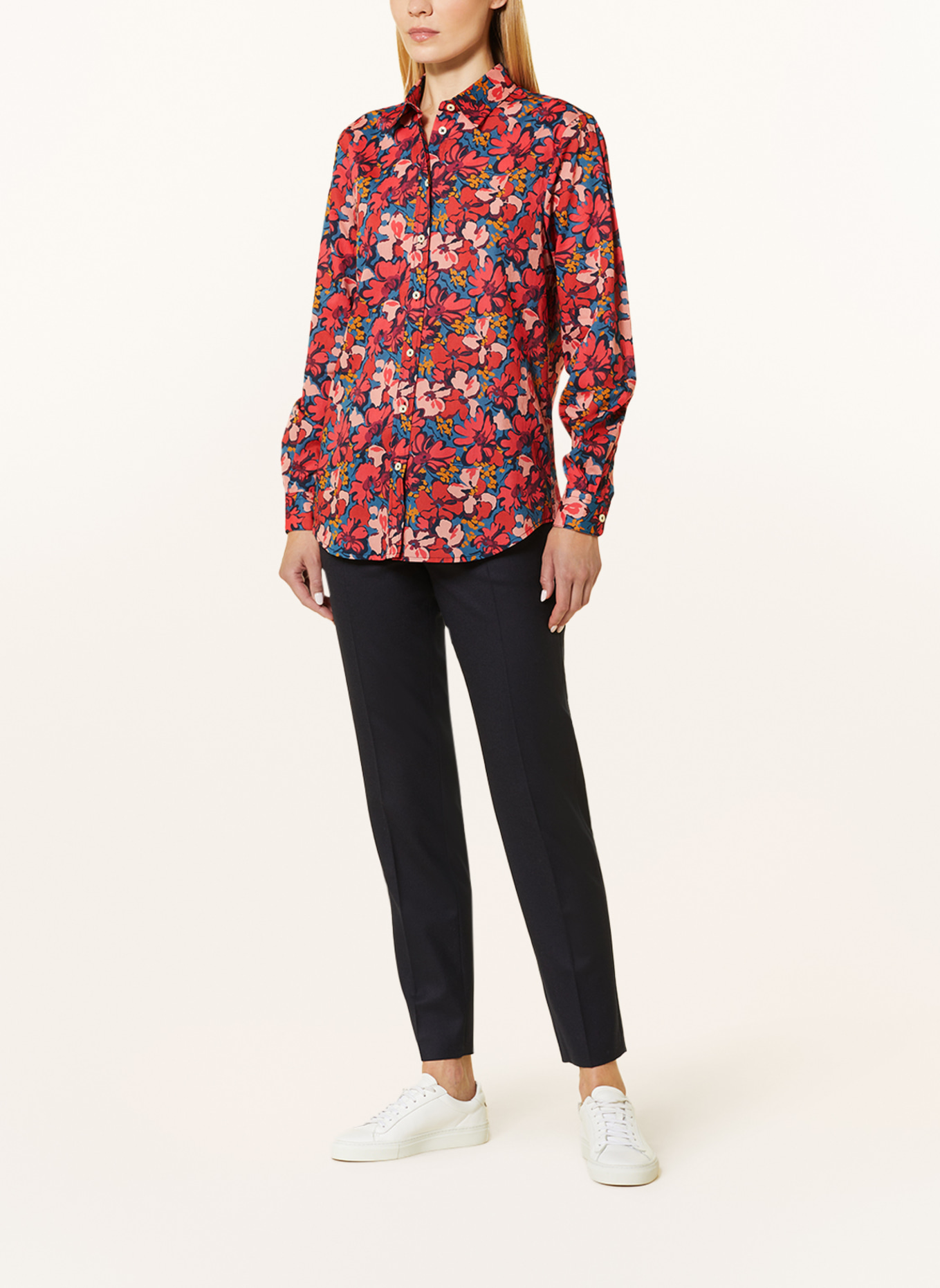 rossana diva Shirt blouse, Color: RED/ TEAL/ SALMON (Image 2)