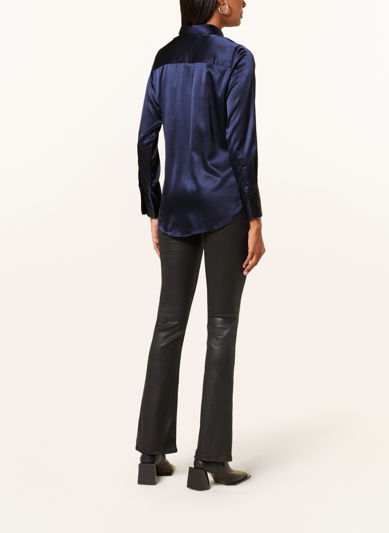 rossana diva Shirt blouse in silk, Color: DARK BLUE (Image 3)