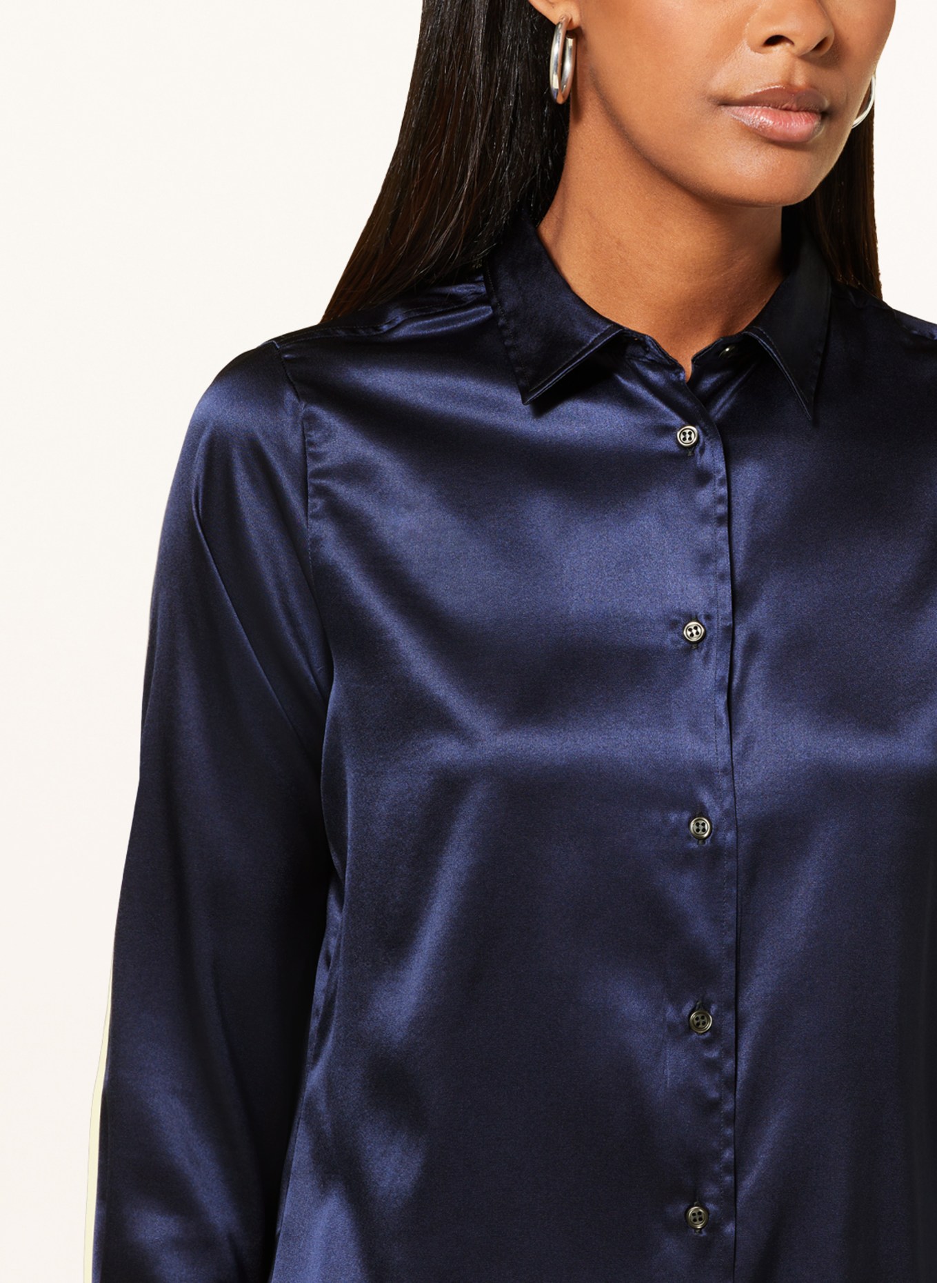 rossana diva Shirt blouse in silk, Color: DARK BLUE (Image 4)