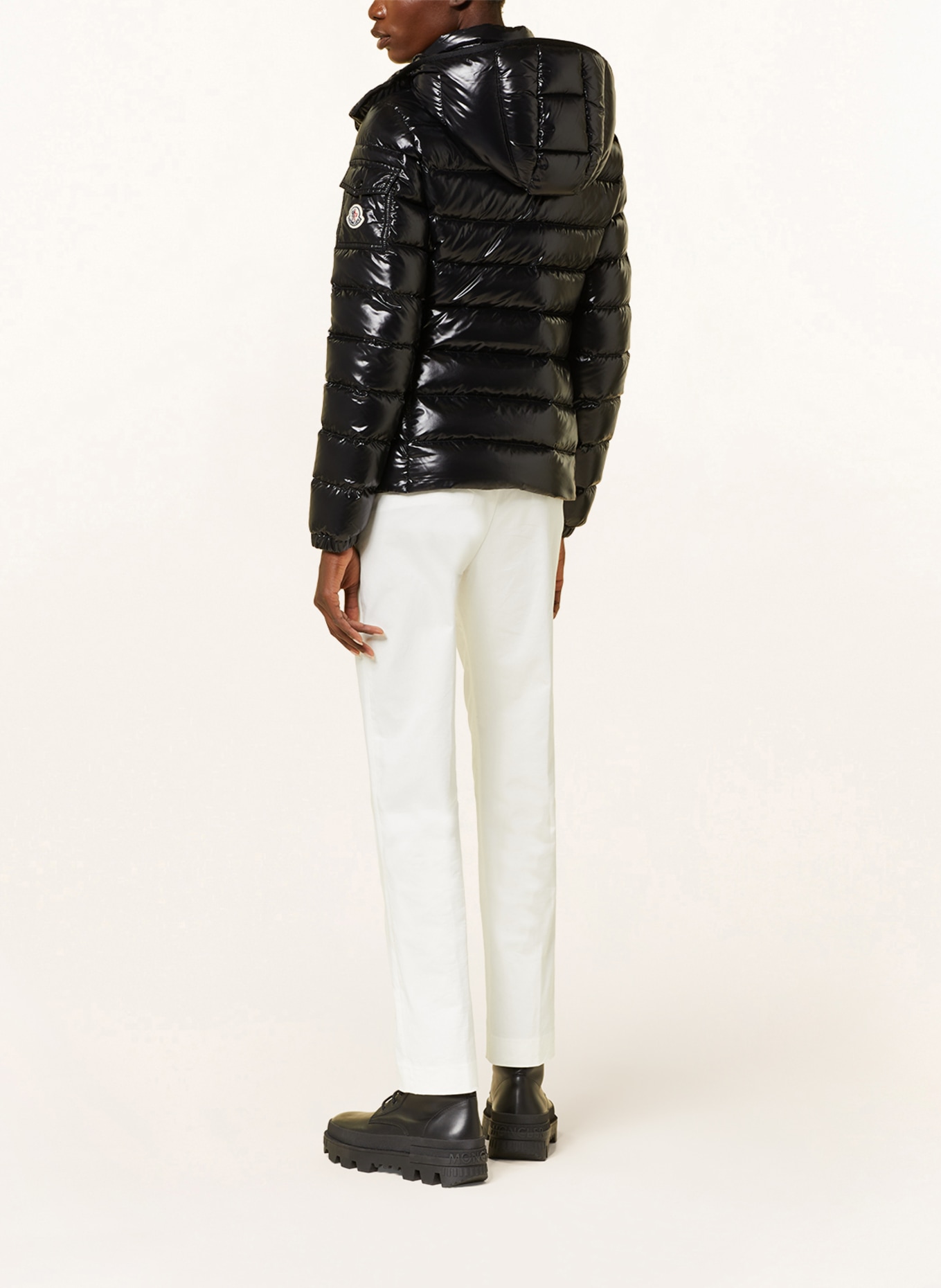 MONCLER Daunenjacke BADY mit abnehmbarer Kapuze: SCHWARZ