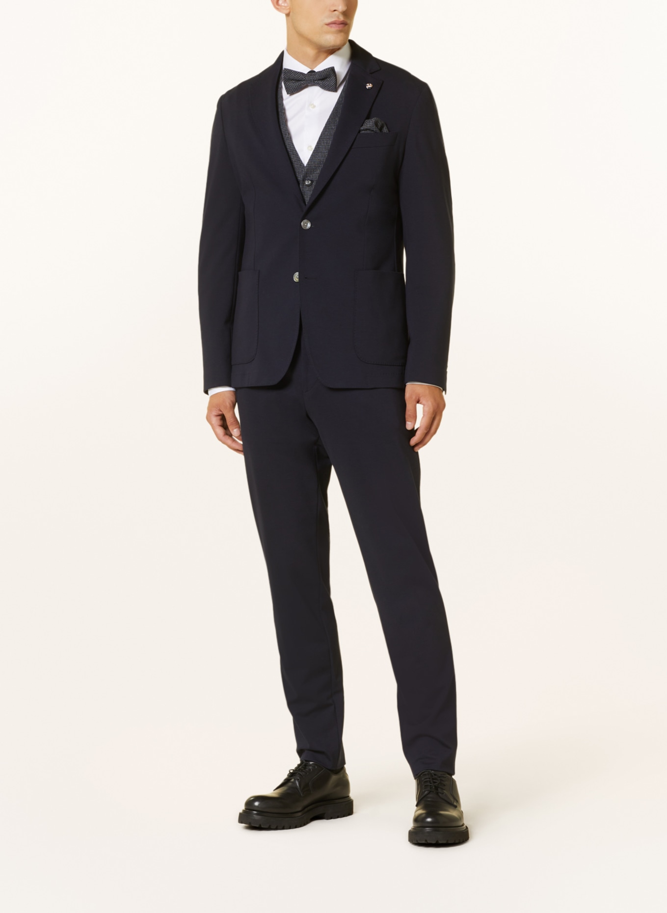 Prince BOWTIE Zestaw: kamizelka, mucha i poszetka: GRANATOWY