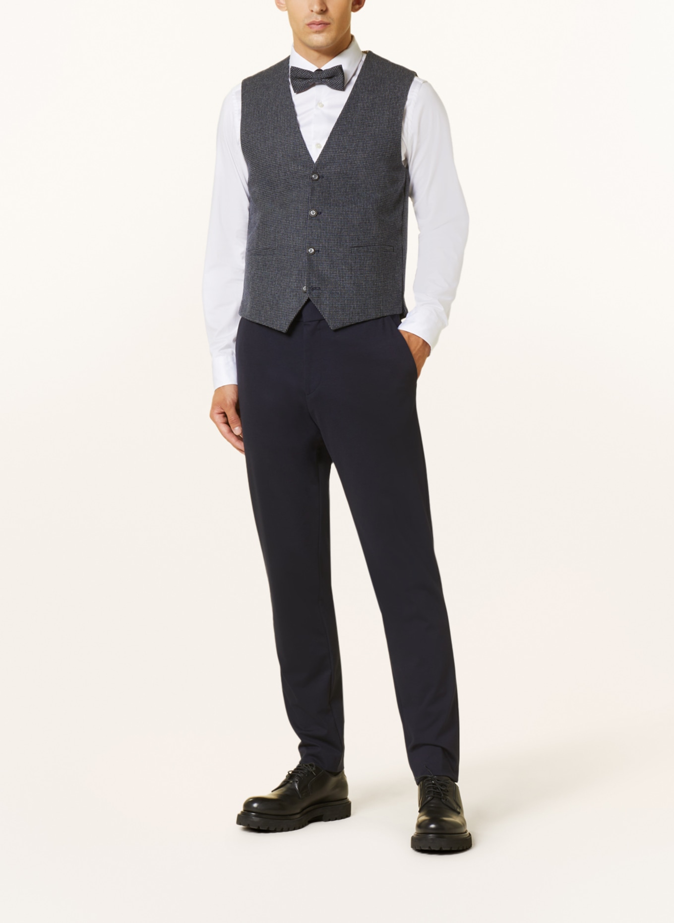 Prince BOWTIE Zestaw: kamizelka, mucha i poszetka: GRANATOWY