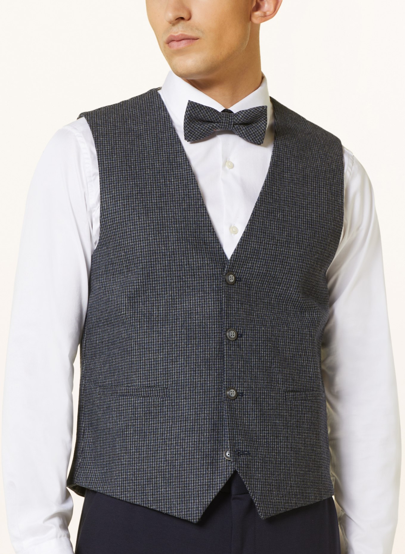 Prince BOWTIE Zestaw: kamizelka, mucha i poszetka: GRANATOWY