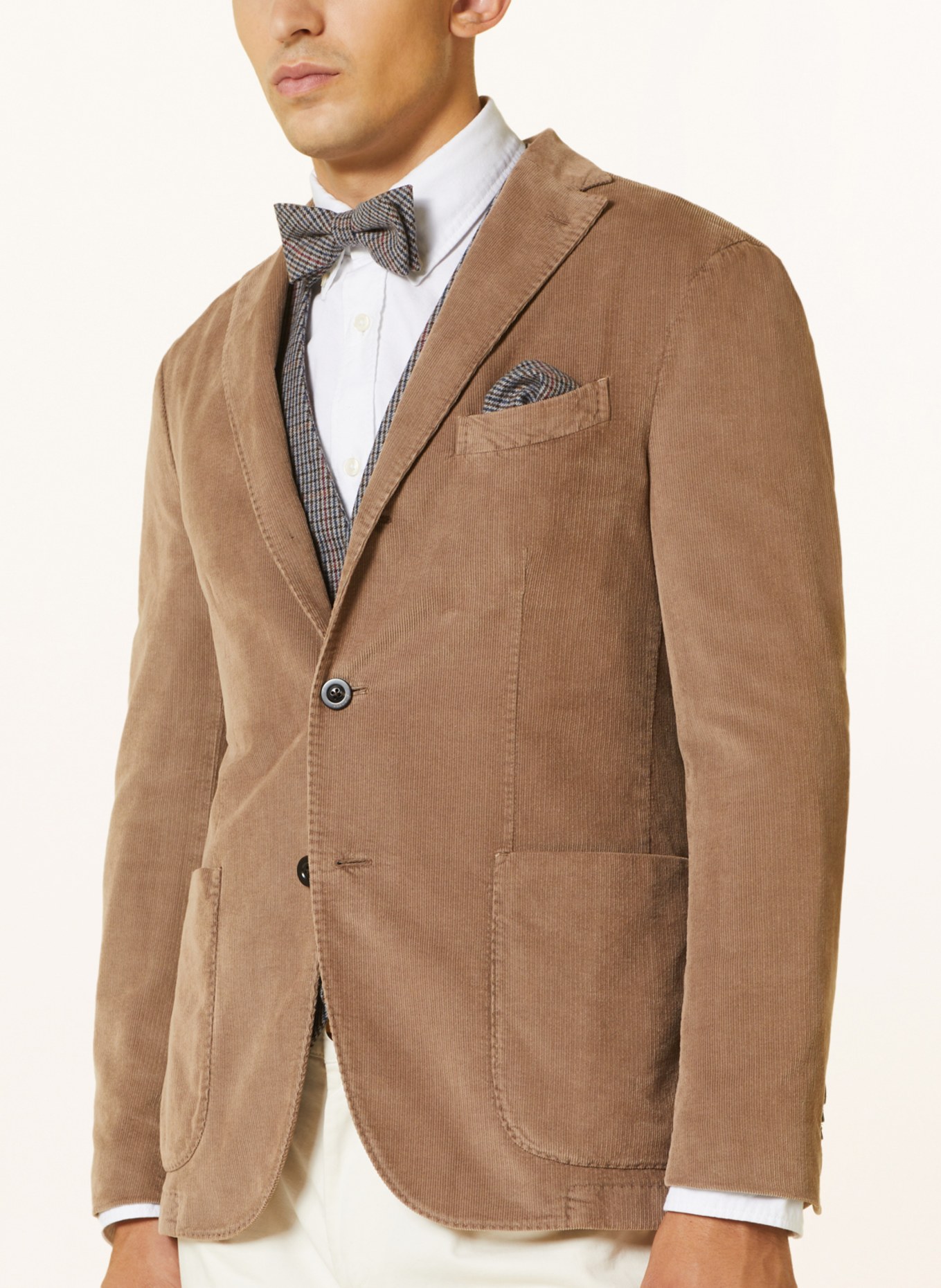 Prince BOWTIE Set: Vest, bow tie and pocket square, Color: BLUE/ BROWN (Image 5)