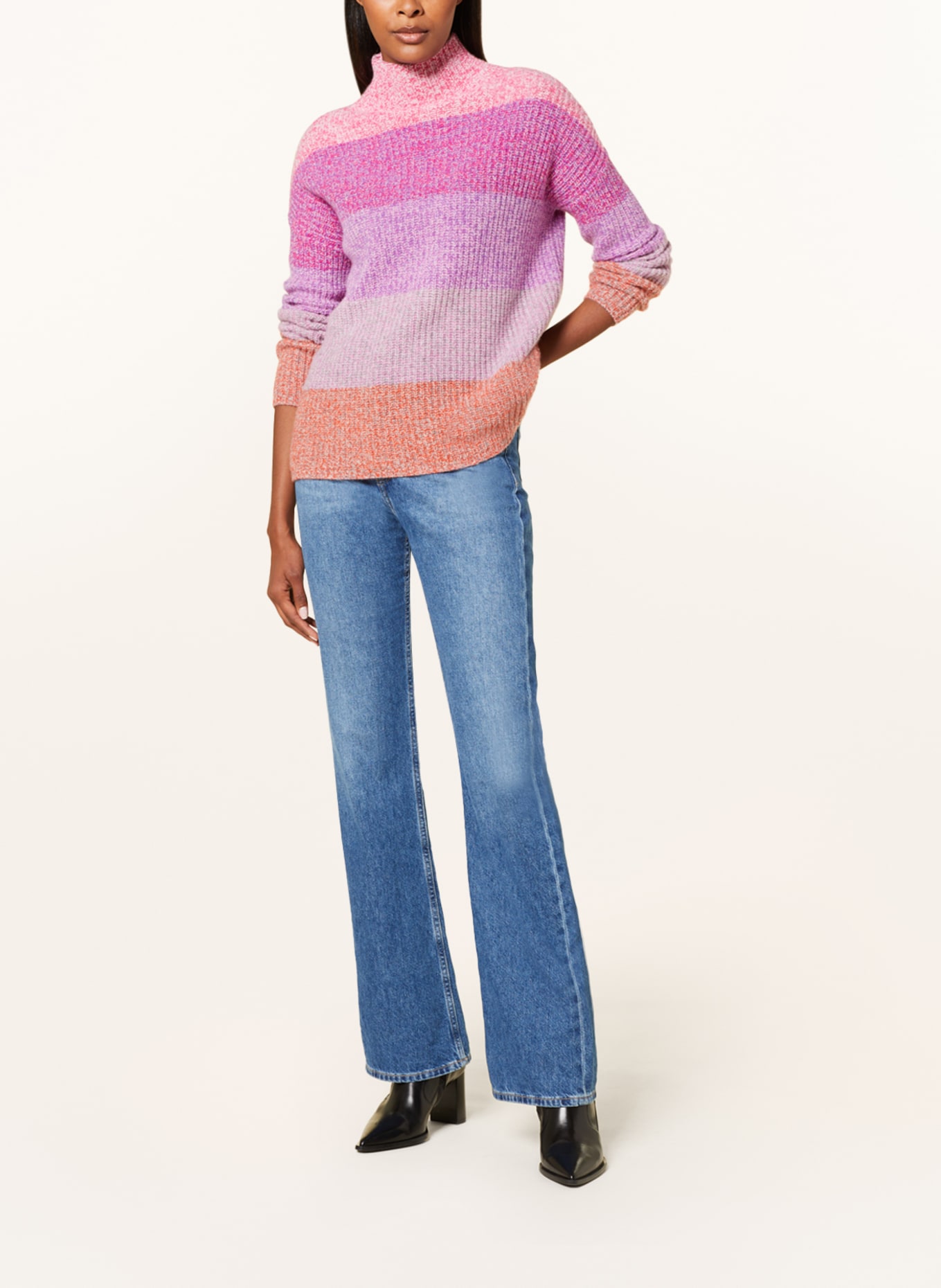 darling harbour Sweater with cashmere, Color: PINK/ PURPLE/ ORANGE (Image 2)