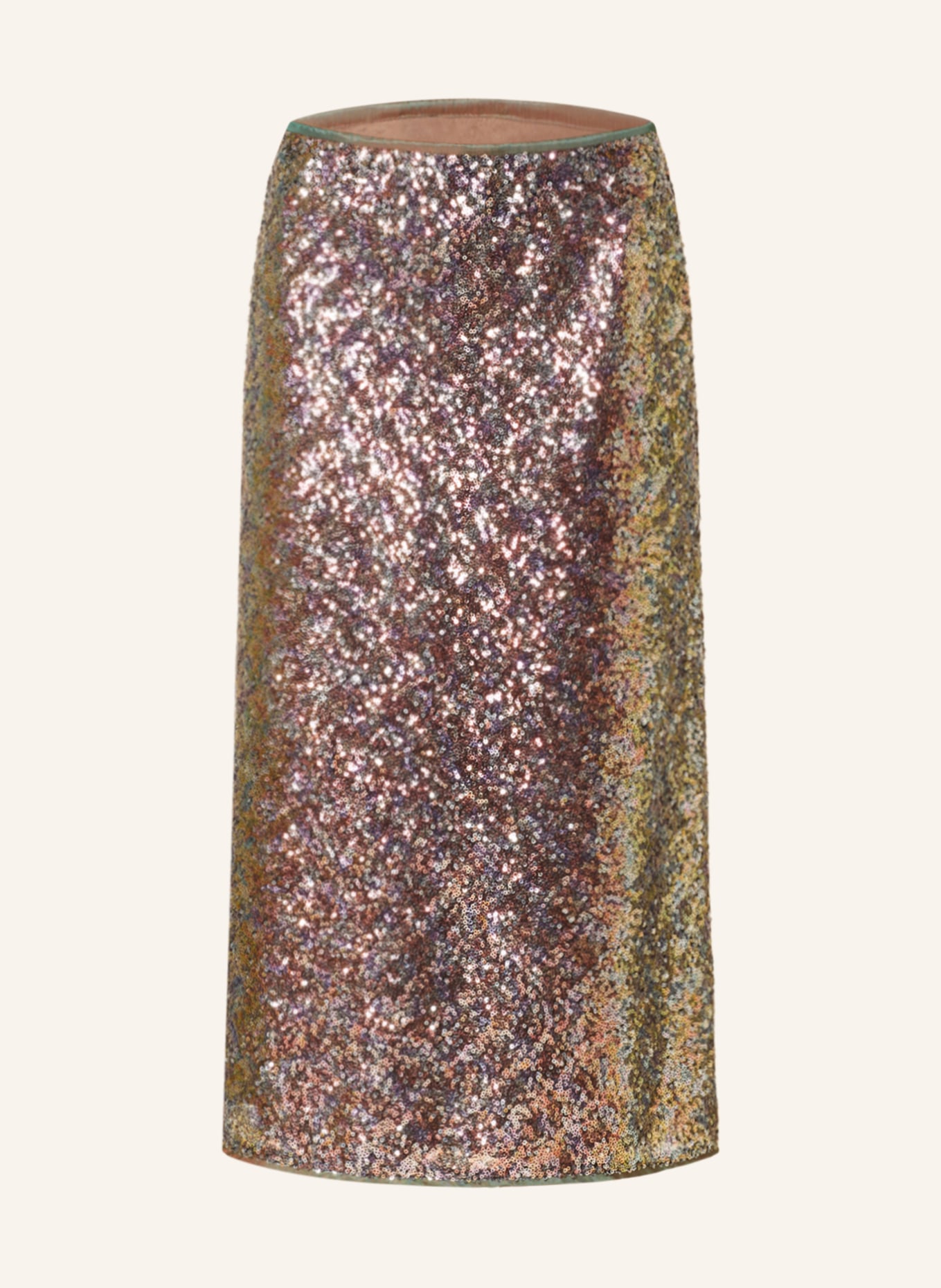LUISA CERANO Skirt with sequins, Color: LIGHT GREEN/ ORANGE/ PURPLE (Image 1)