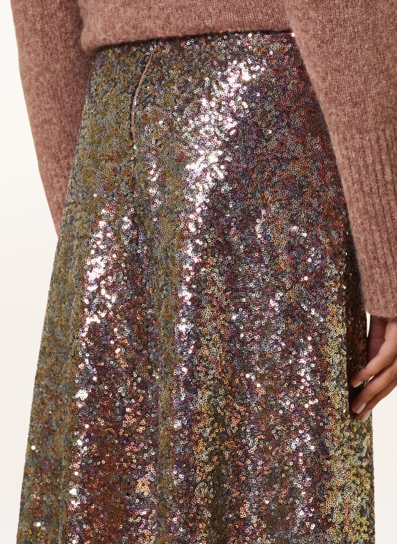LUISA CERANO Skirt with sequins, Color: LIGHT GREEN/ ORANGE/ PURPLE (Image 4)