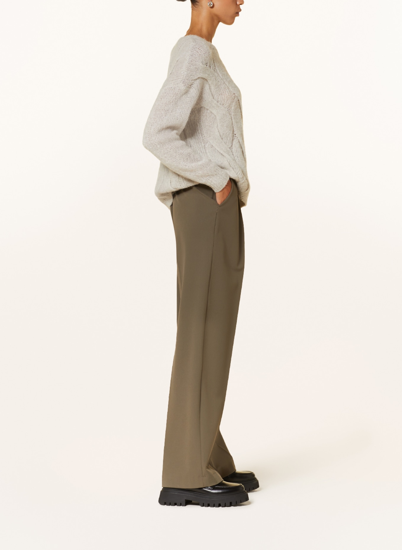 LUISA CERANO Wide leg trousers, Color: KHAKI (Image 4)