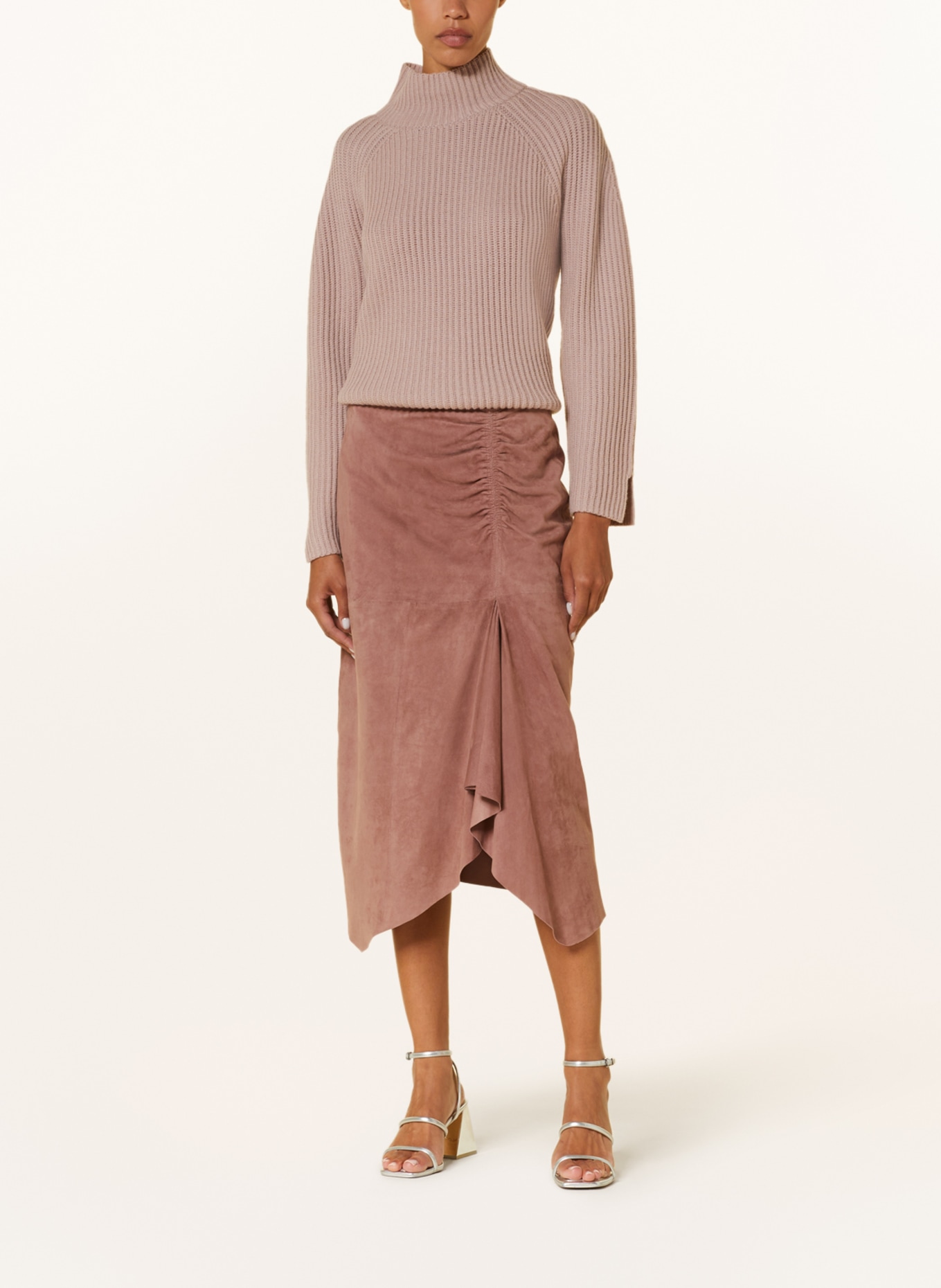 LUISA CERANO Leather skirt, Color: DUSKY PINK (Image 2)