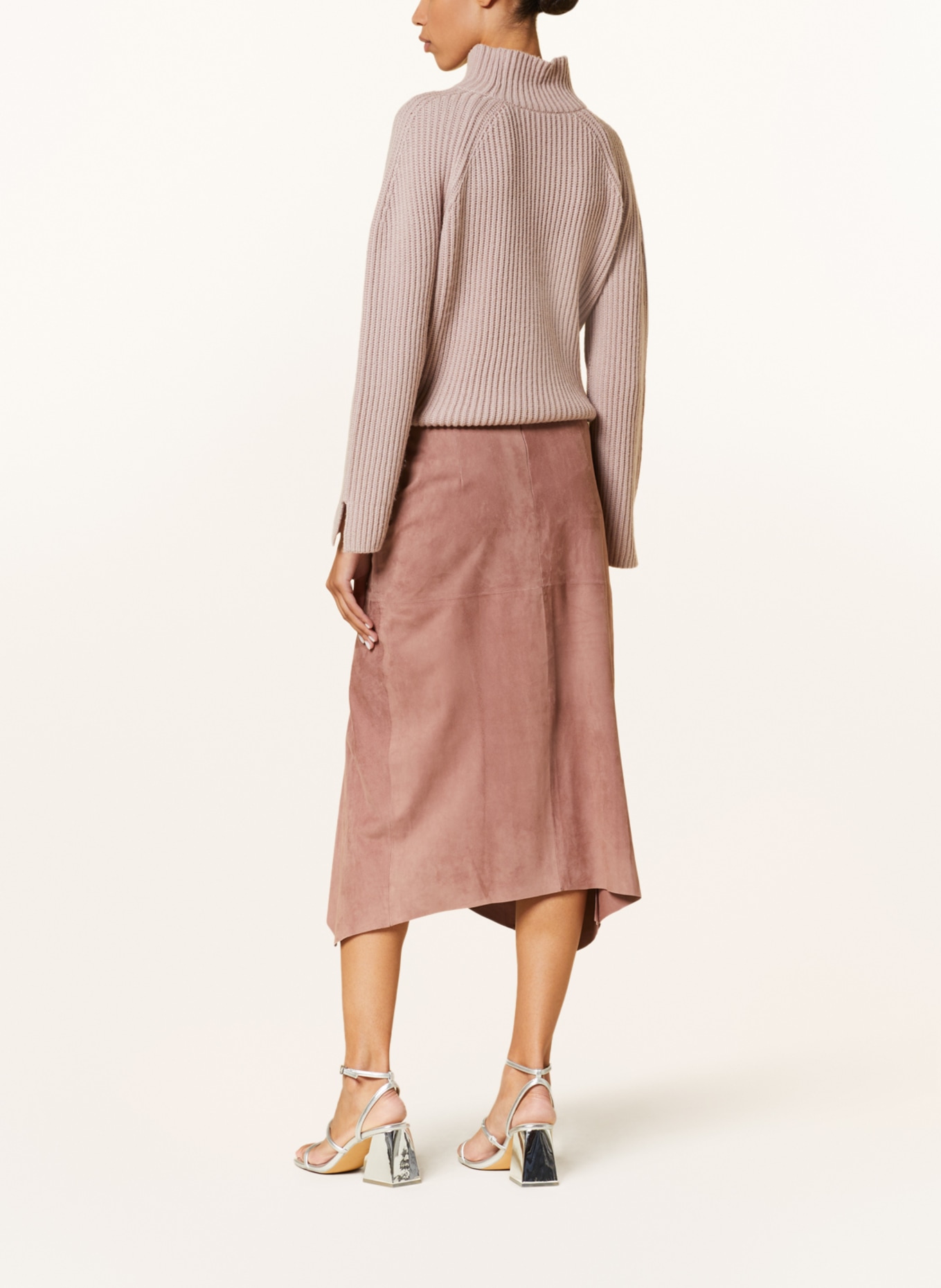 LUISA CERANO Leather skirt, Color: DUSKY PINK (Image 3)