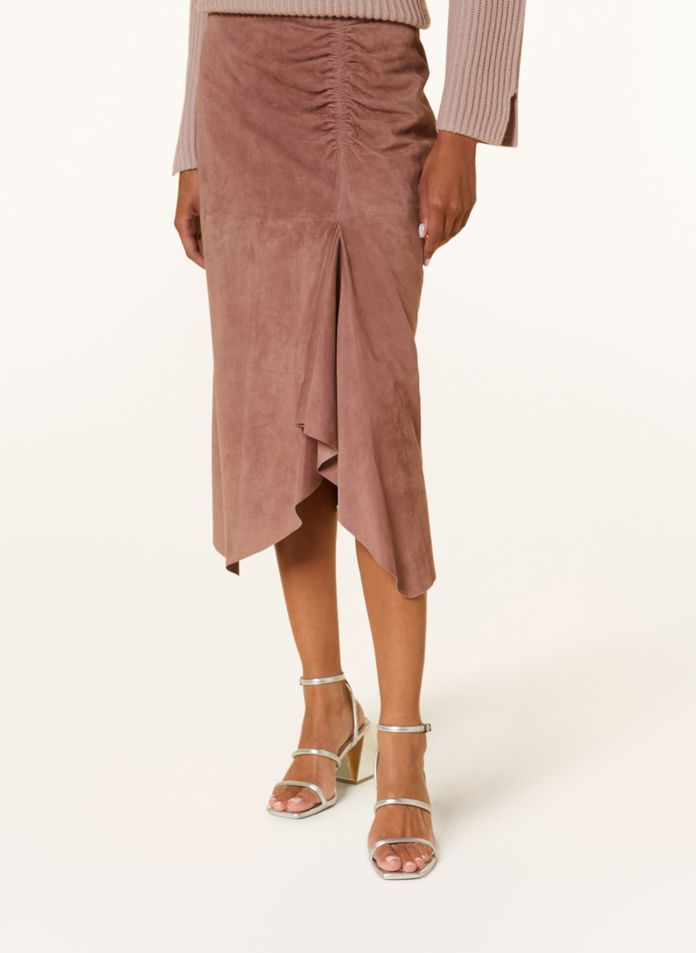 LUISA CERANO Leather skirt, Color: DUSKY PINK (Image 4)