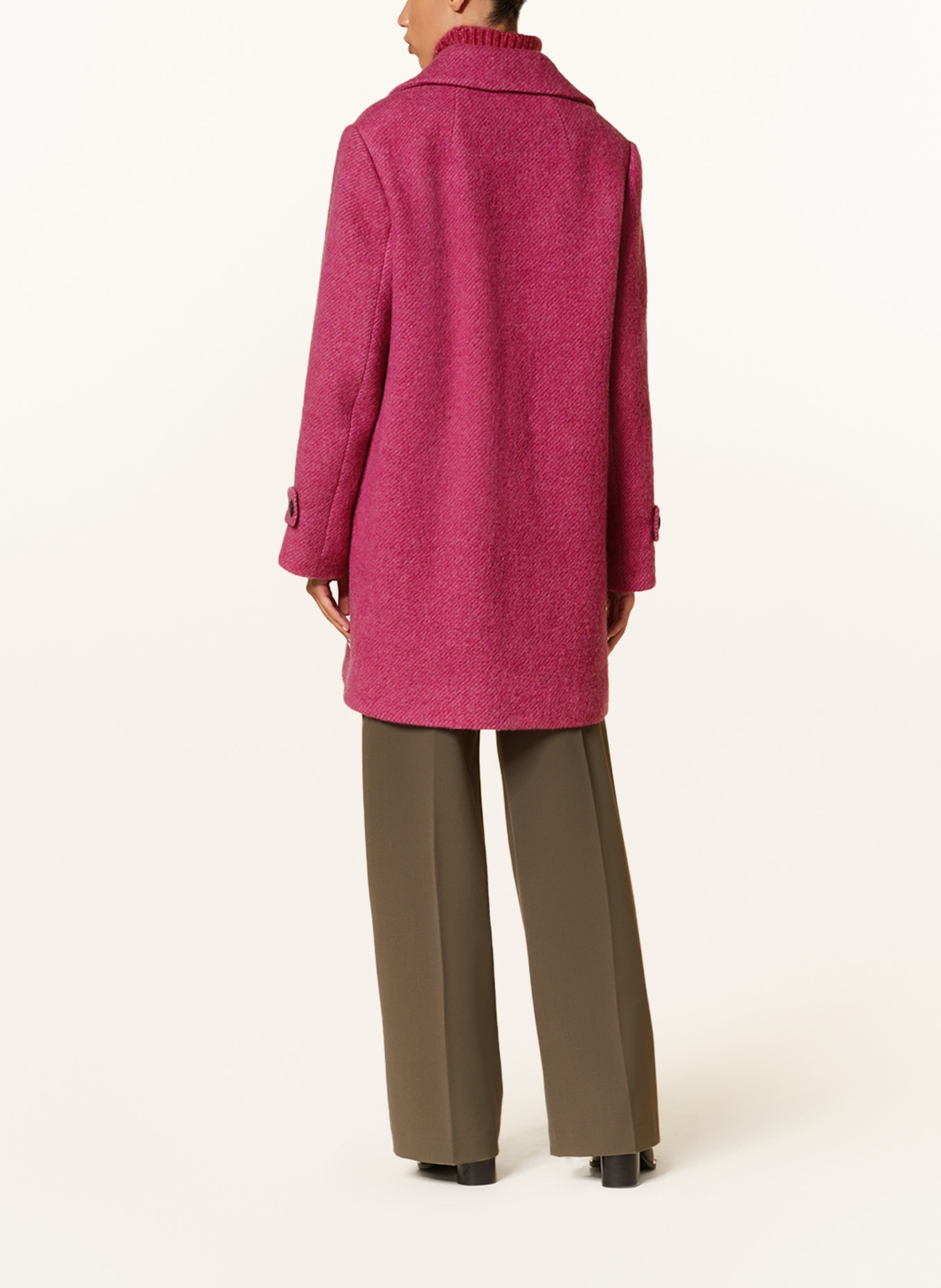 LUISA CERANO Wool coat, Color: FUCHSIA (Image 3)
