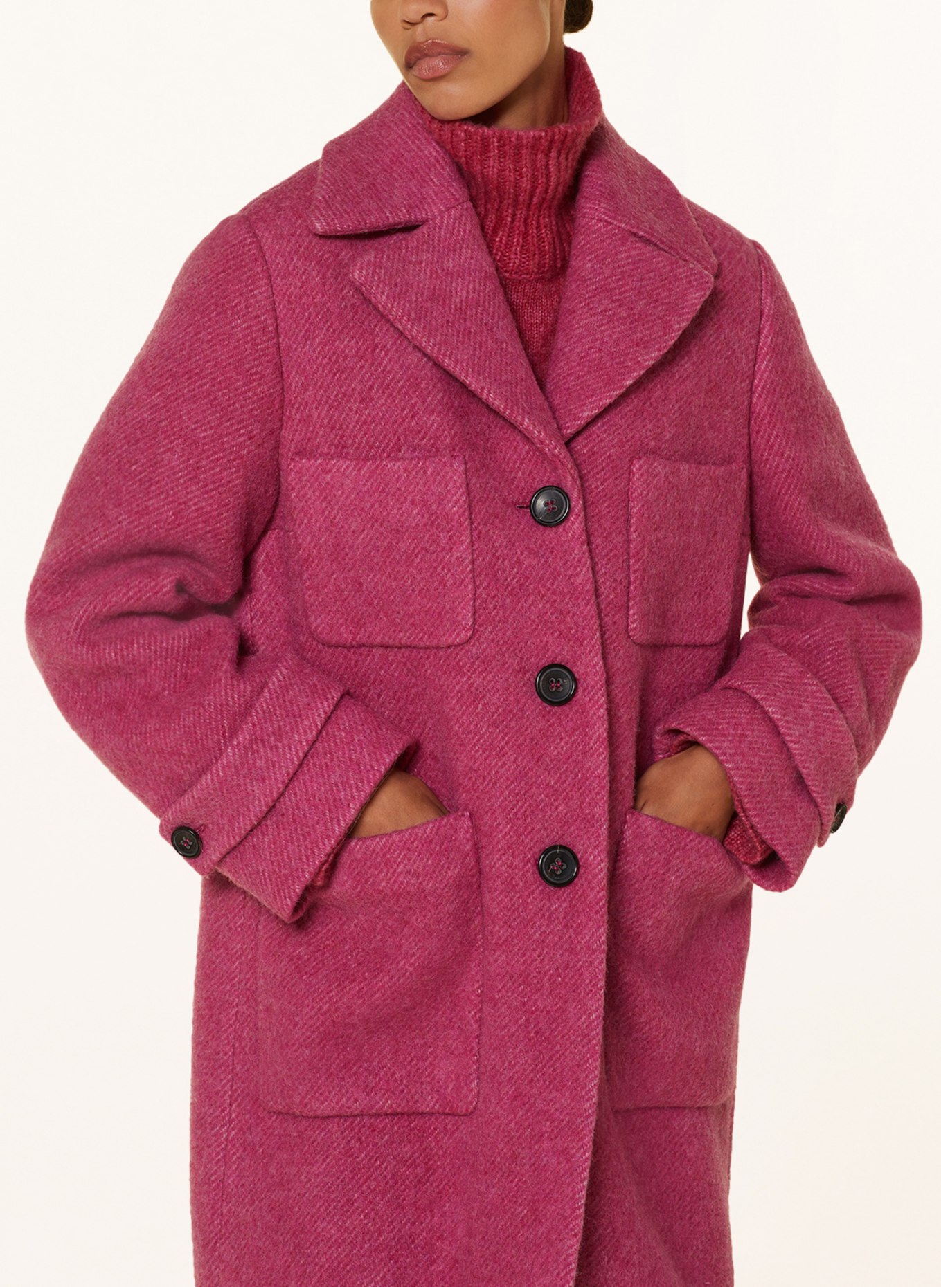 LUISA CERANO Vlněný kabát, Barva: FUCHSIOVÁ (Obrázek 4)