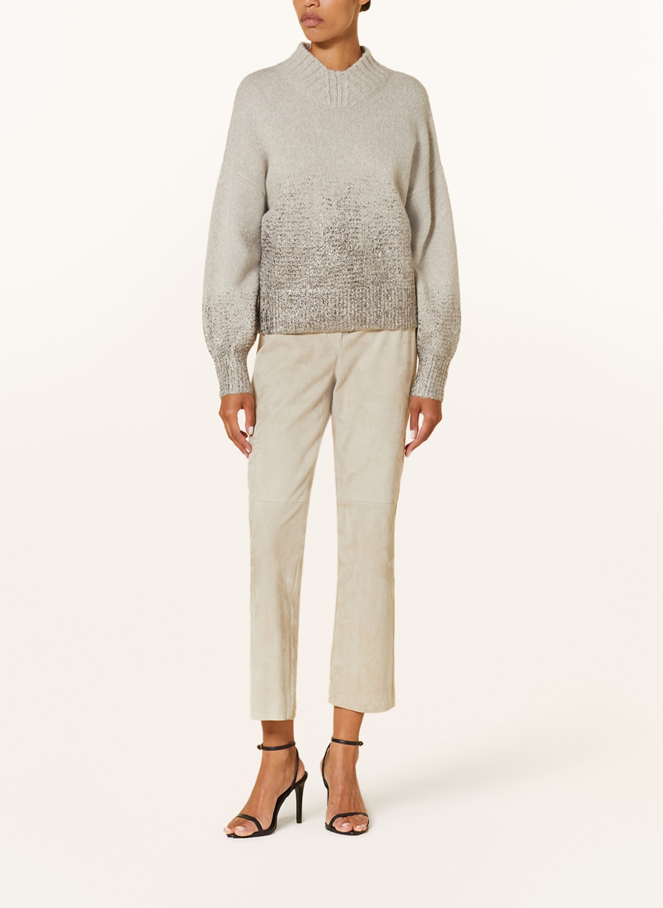 LUISA CERANO Oversized-Pullover mit Alpaka, Farbe: HELLGRAU (Bild 2)