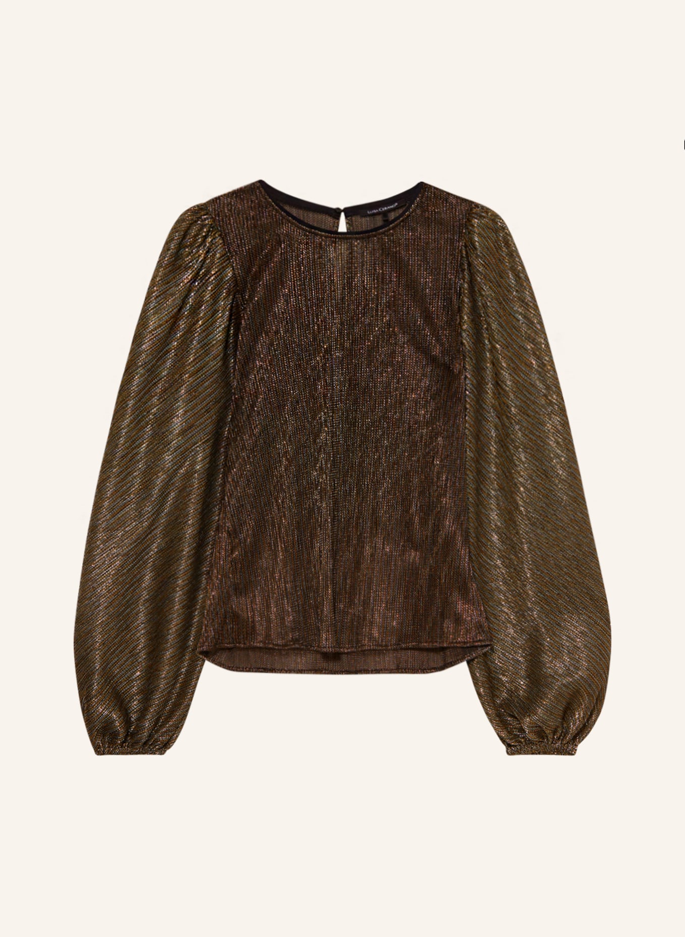 LUISA CERANO Shirt blouse with glitter thread, Color: BLACK/ GOLD/ LIGHT GRAY (Image 1)