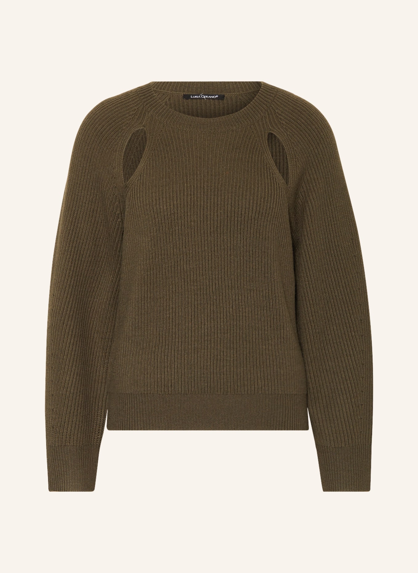 LUISA CERANO Sweater with cut-outs, Color: KHAKI (Image 1)