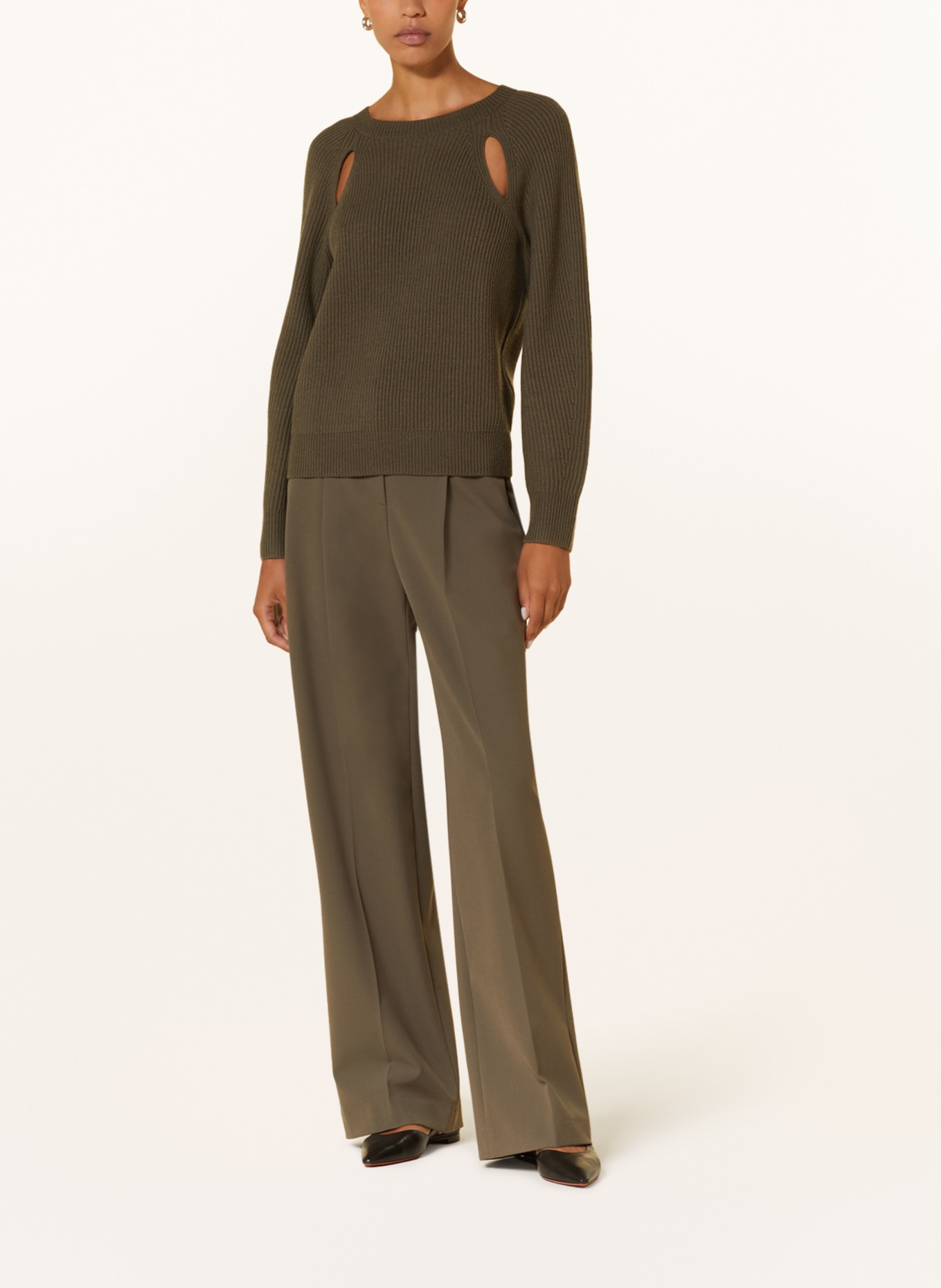 LUISA CERANO Pullover mit Cut-outs, Farbe: KHAKI (Bild 2)
