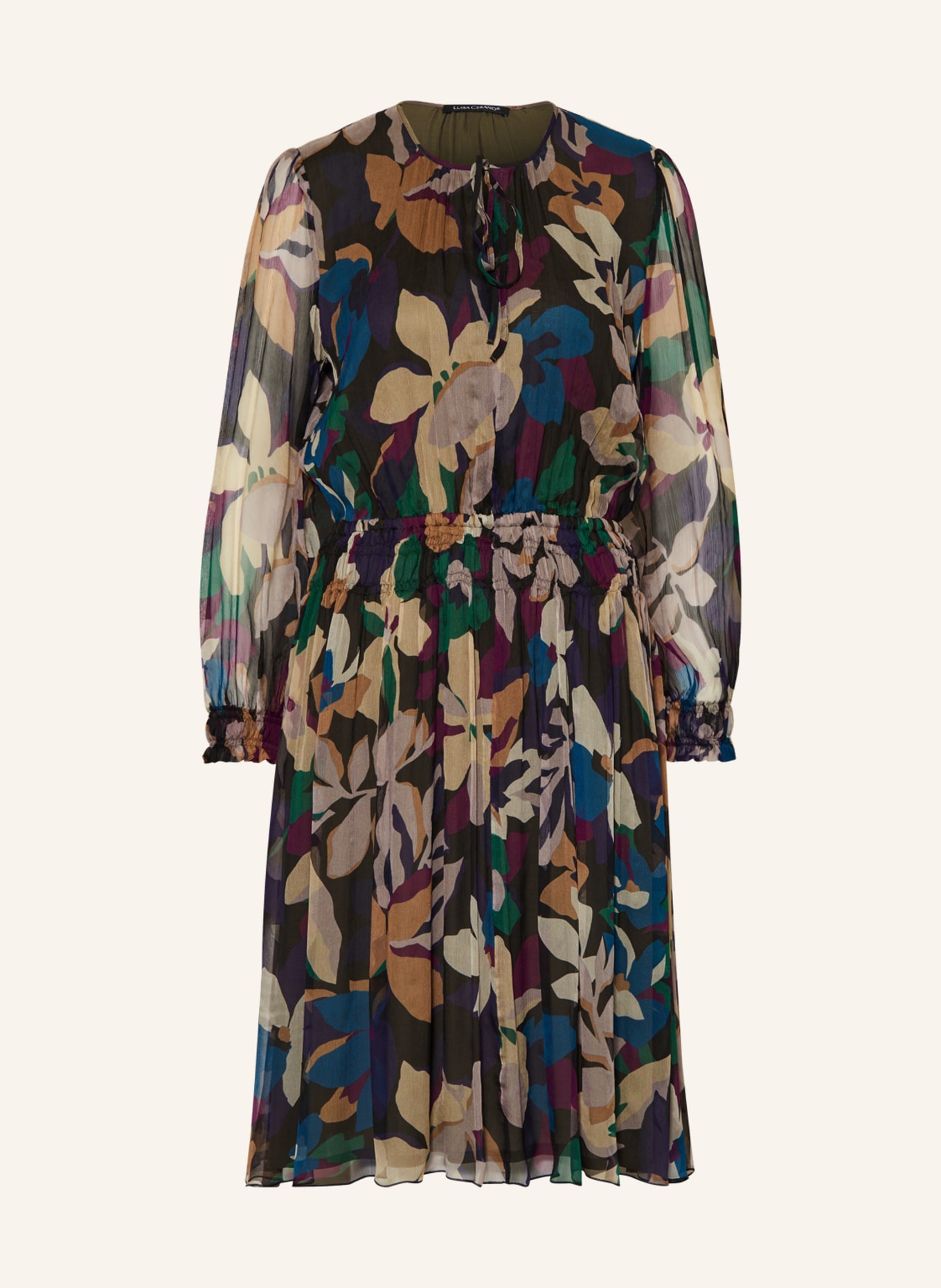 LUISA CERANO Sukienka z jedwabiu, Kolor: CZARNY/ PETROL/ FIOLETOWY (Obrazek 1)