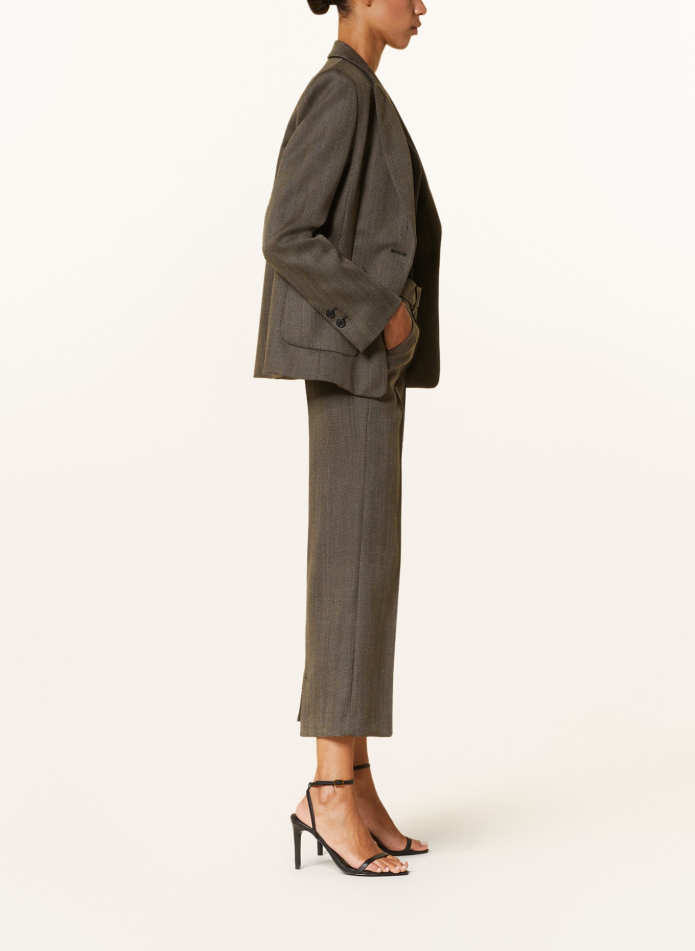 LUISA CERANO Spodnie z tweedu, Kolor: KHAKI (Obrazek 4)