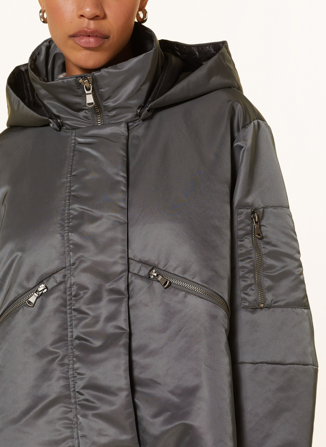 LUISA CERANO Jacke mit abnehmbarer Kapuze, Farbe: GRAU (Bild 6)