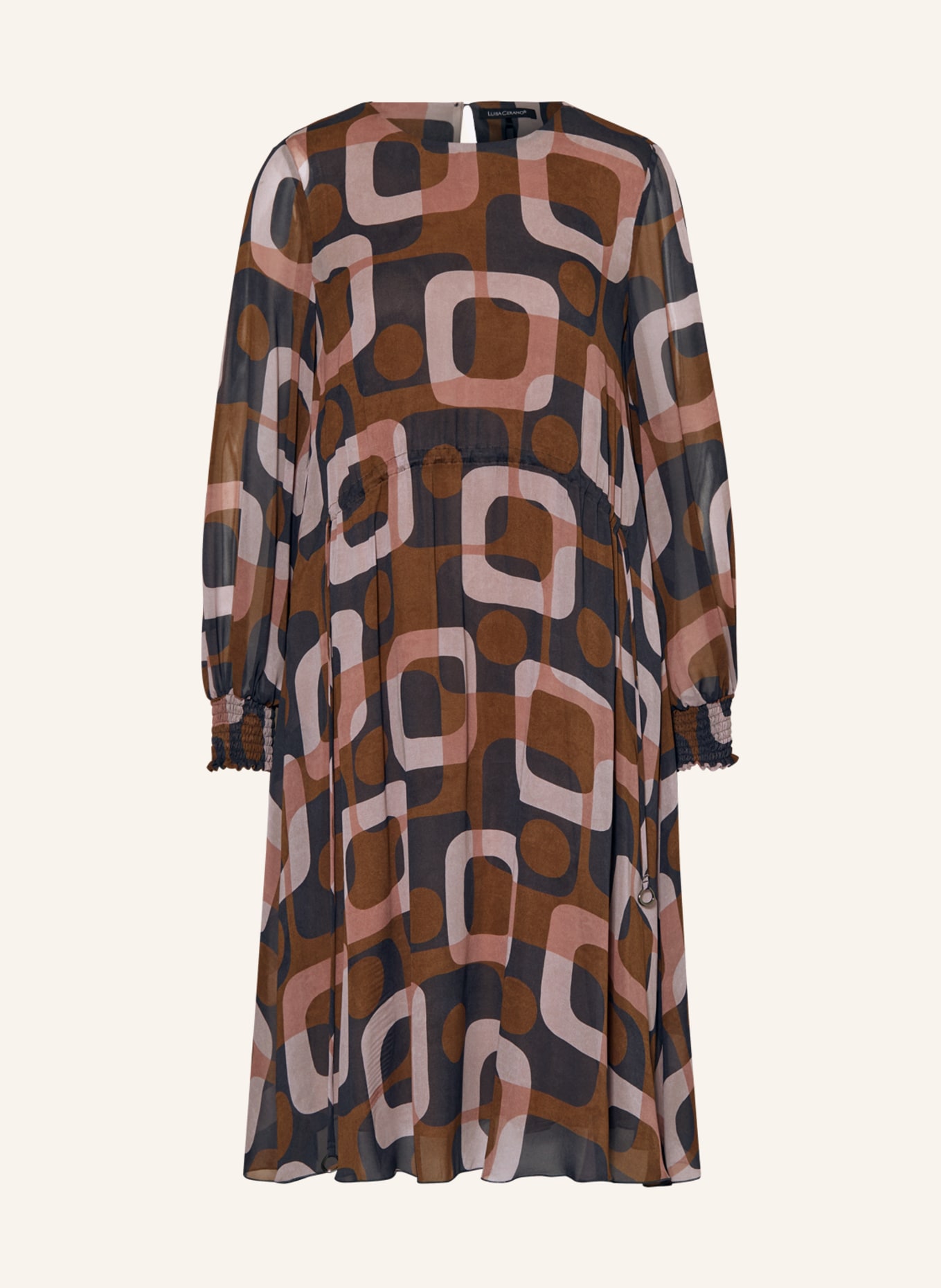 LUISA CERANO Kleid, Farbe: DUNKELBLAU/ ROSÉ/ BRAUN (Bild 1)