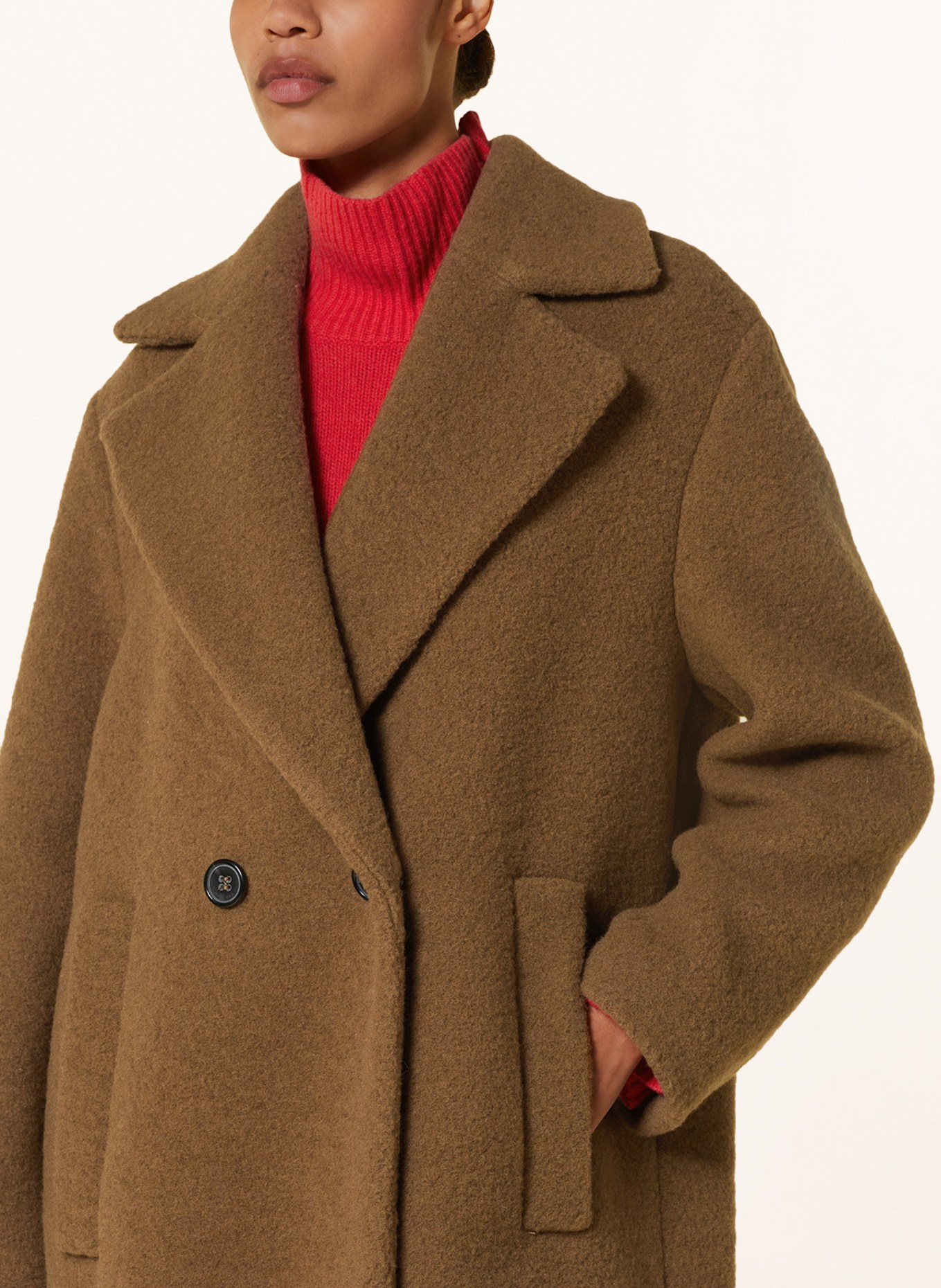 LUISA CERANO Wool coat, Color: COGNAC (Image 4)