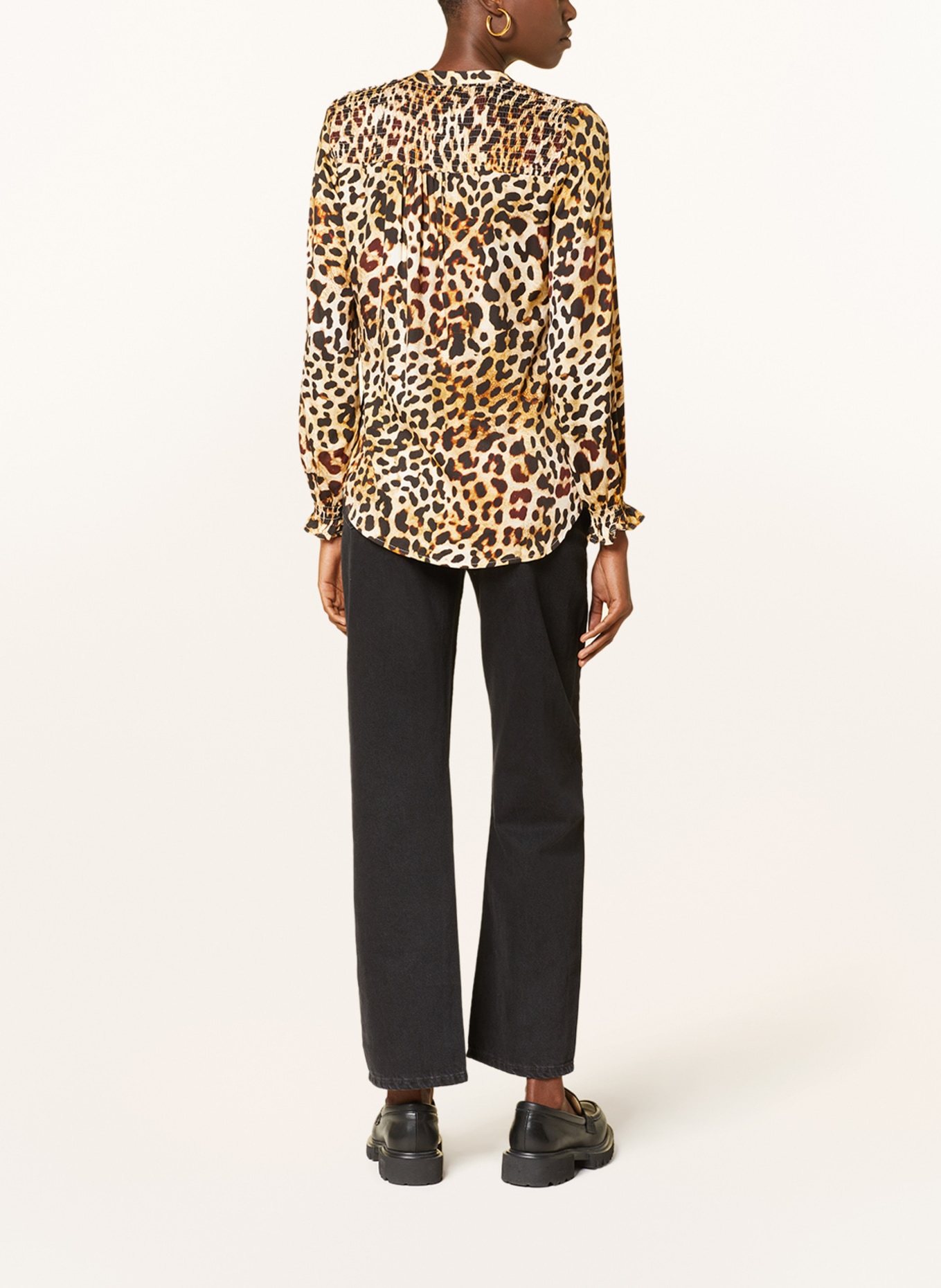 Emily VAN DEN BERGH Shirt blouse with frills, Color: BLACK/ CREAM/ BEIGE (Image 3)