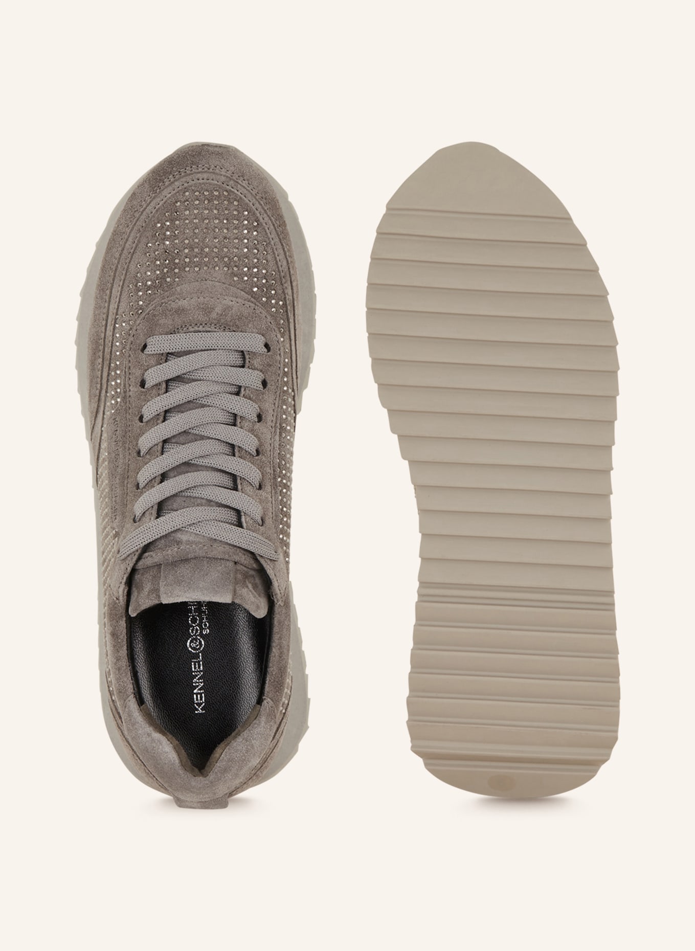 KENNEL & SCHMENGER Sneakersy FLASH z ozdobnymi kamykami, Kolor: SZARY (Obrazek 5)