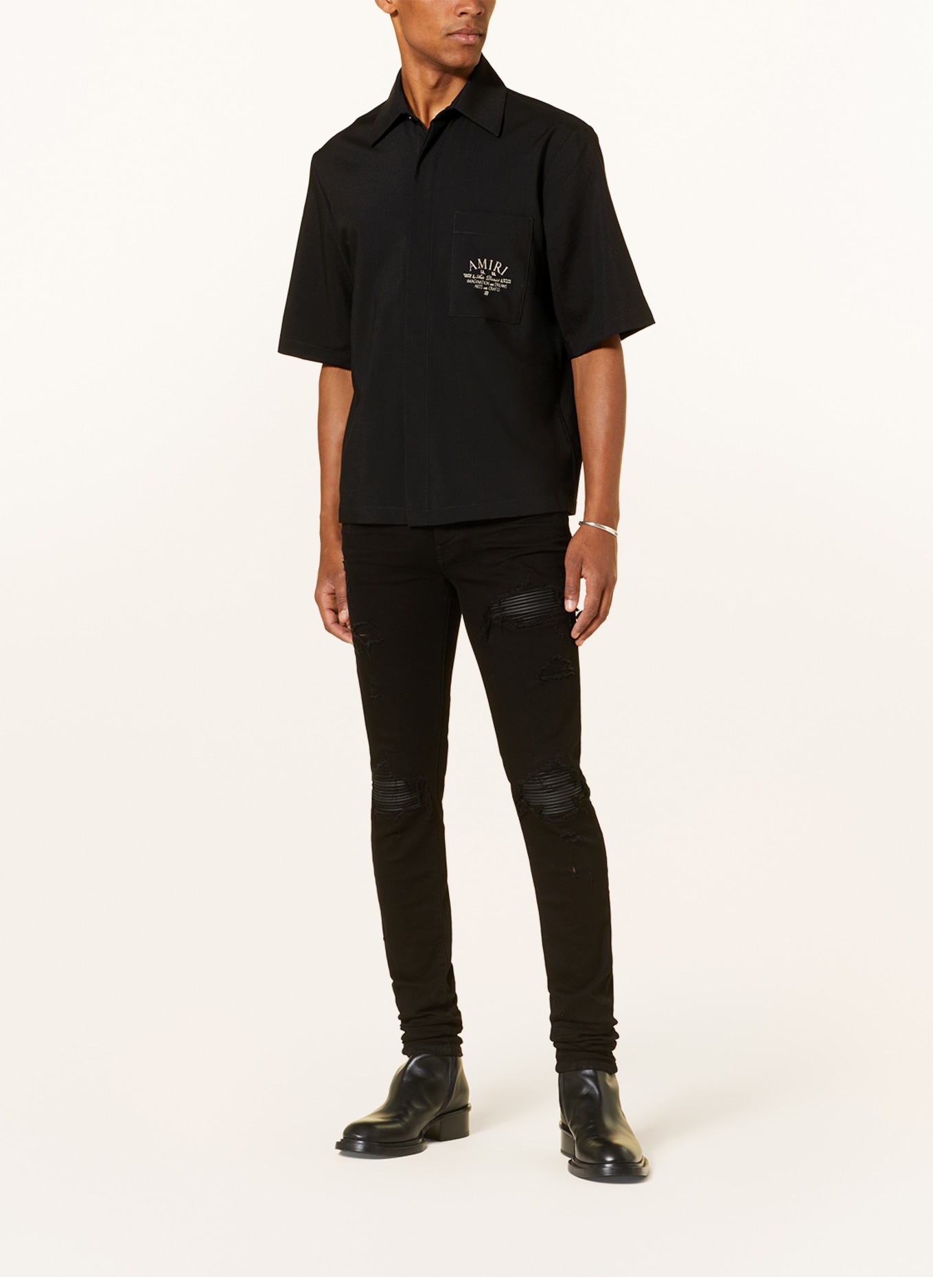 AMIRI Short sleeve shirt comfort fit, Color: BLACK (Image 2)