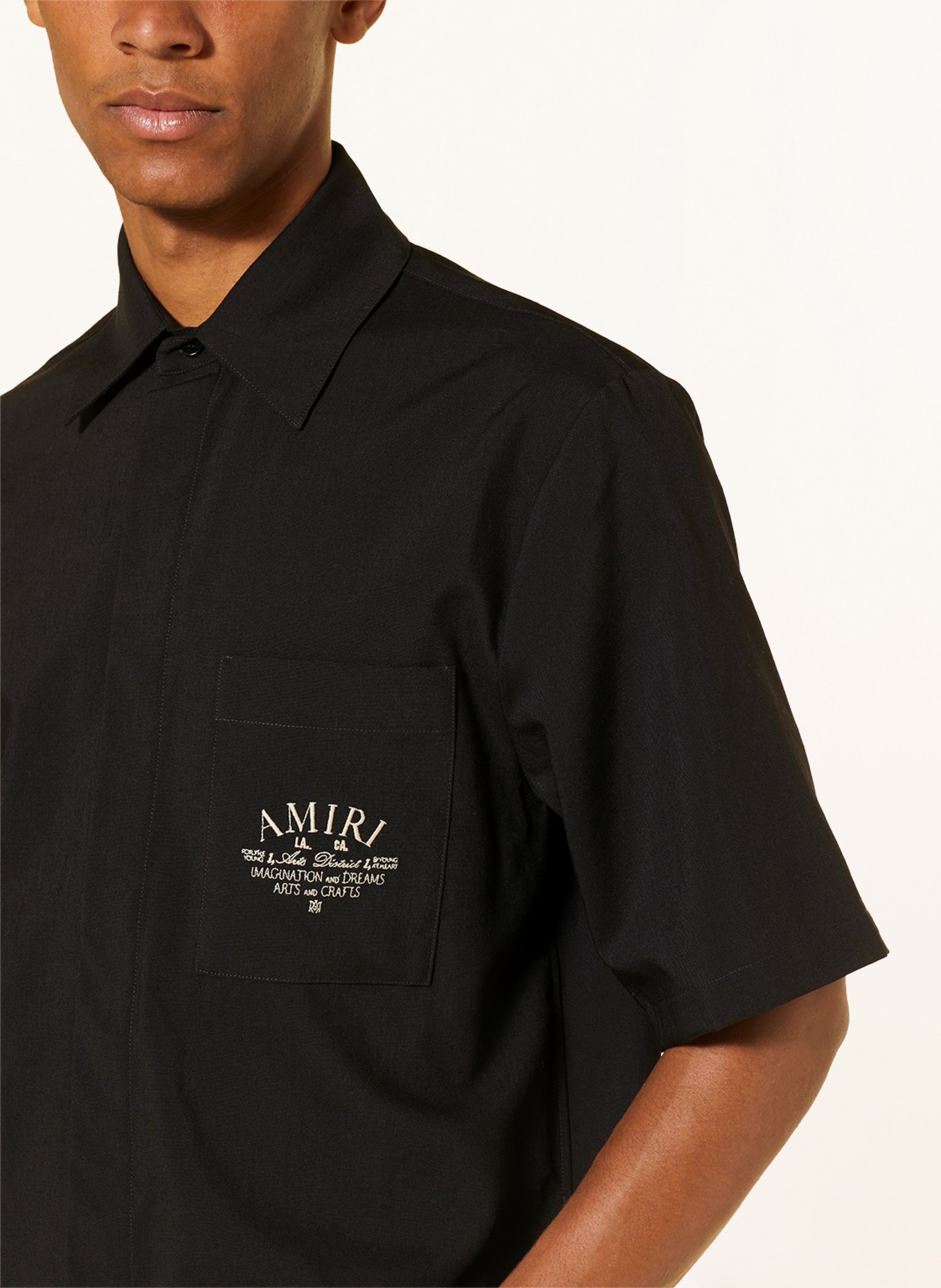 AMIRI Košile s krátkým rukávem Comfort Fit, Barva: ČERNÁ (Obrázek 4)