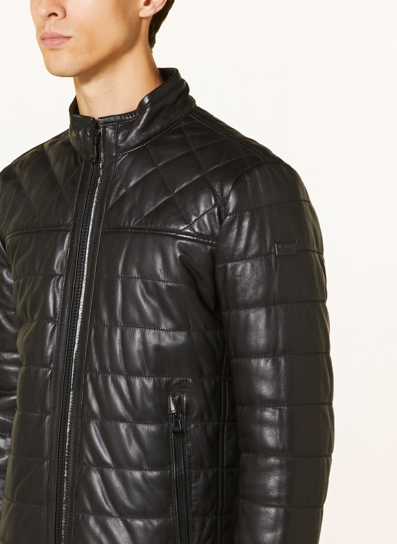 JOOP! JEANS Leather jacket, Color: BLACK (Image 4)