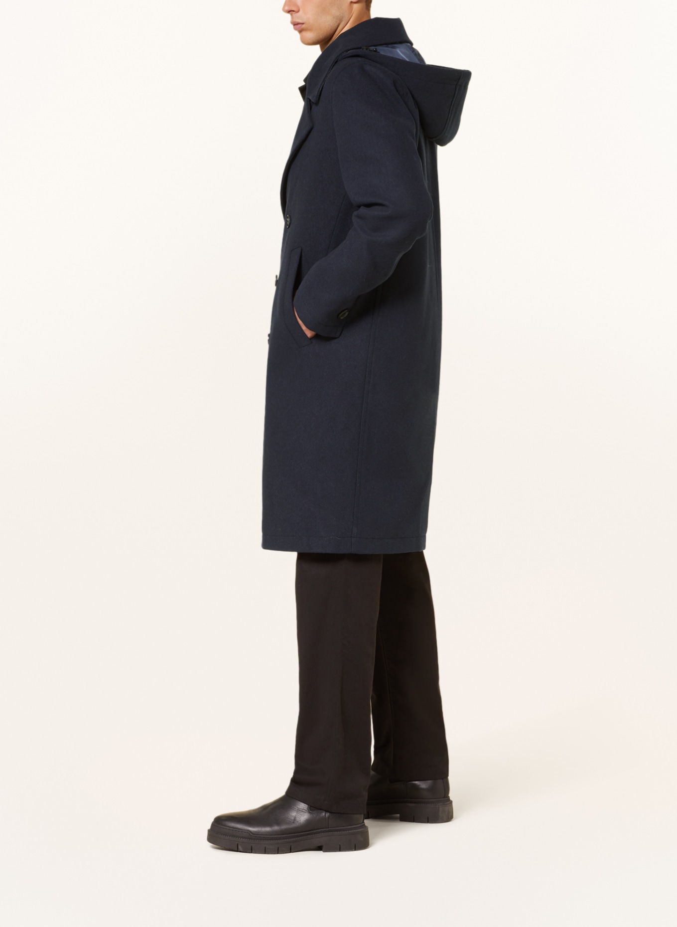 PAUL Coat with detachable hood, Color: DARK BLUE (Image 4)