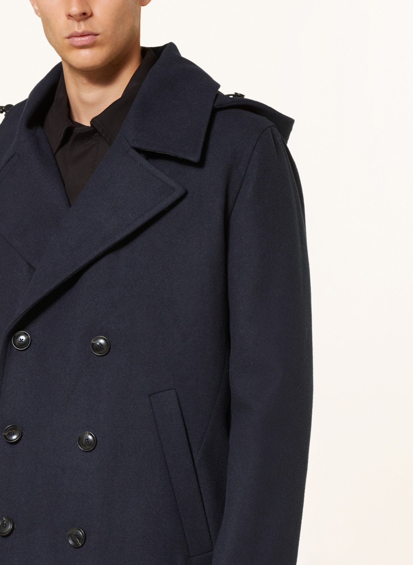 PAUL Coat with detachable hood, Color: DARK BLUE (Image 5)