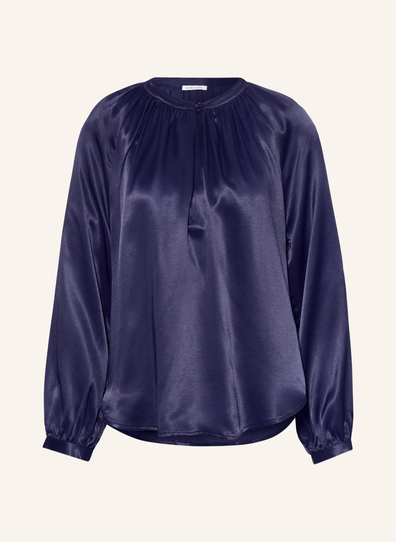 seidensticker Shirt blouse in satin, Color: DARK BLUE (Image 1)