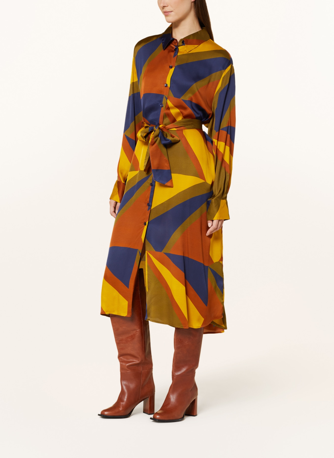 seidensticker Košilové šaty, Barva: TMAVĚ MODRÁ/ OLIVOVÁ/ KOŇAKOVÁ (Obrázek 2)
