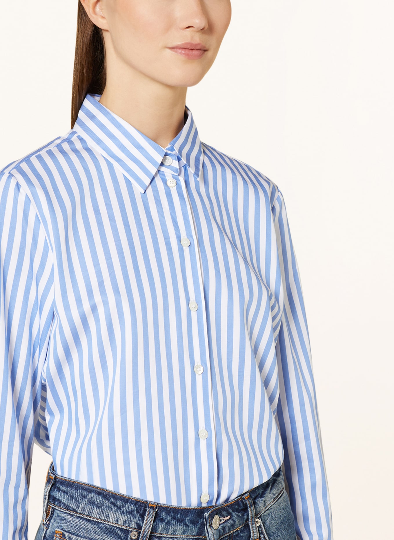 seidensticker Shirt blouse, Color: LIGHT BLUE/ WHITE (Image 4)