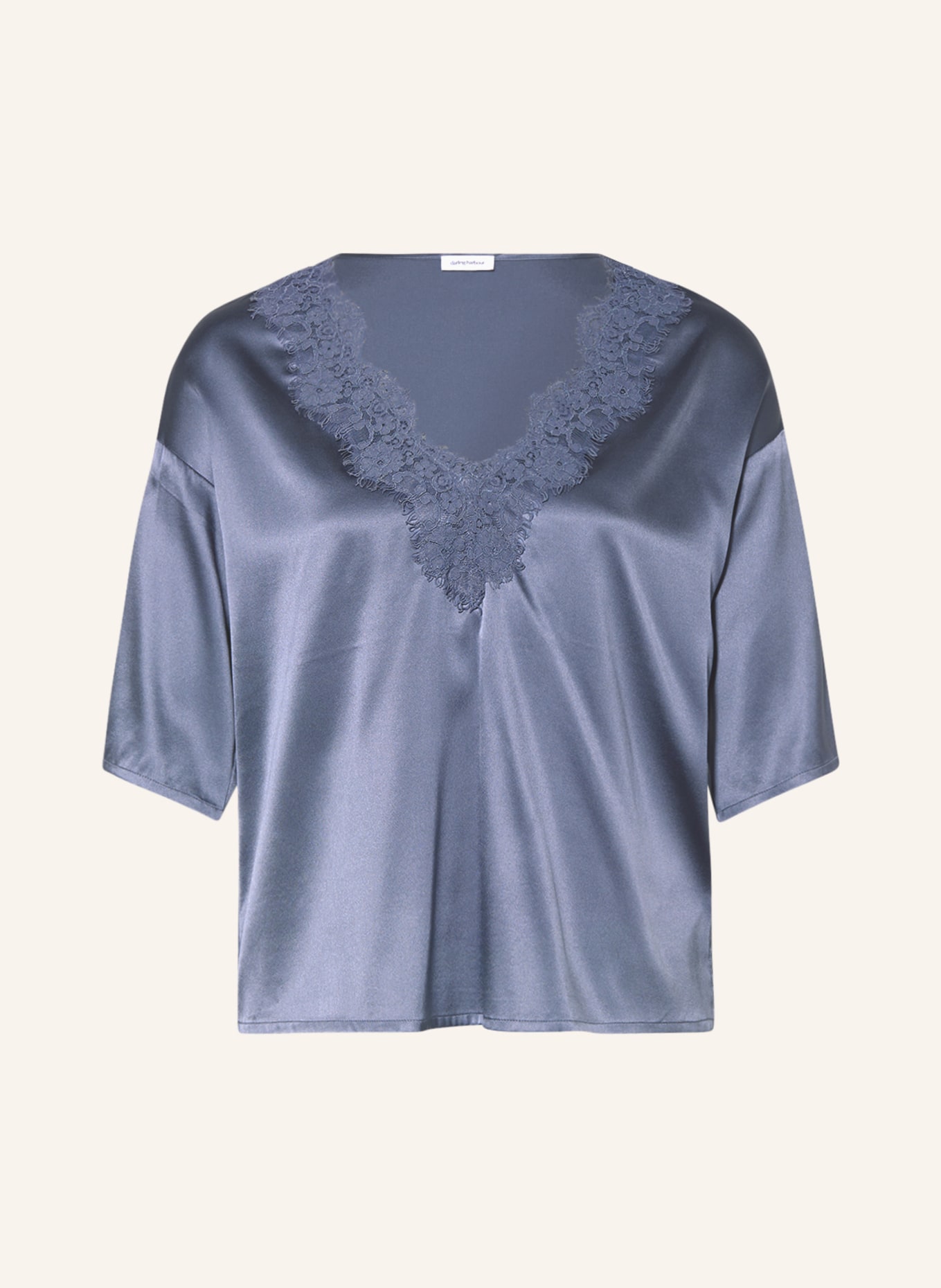 darling harbour Pajama shirt made of silk, Color: LIGHT BLUE (Image 1)
