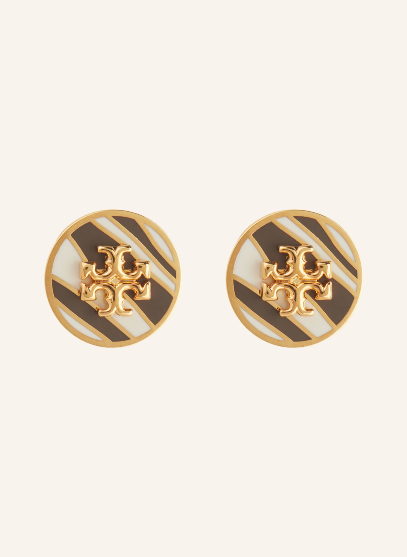 TORY BURCH Earrings KIRA ENAMEL, Color: GOLD/ BLACK/ WHITE (Image 1)