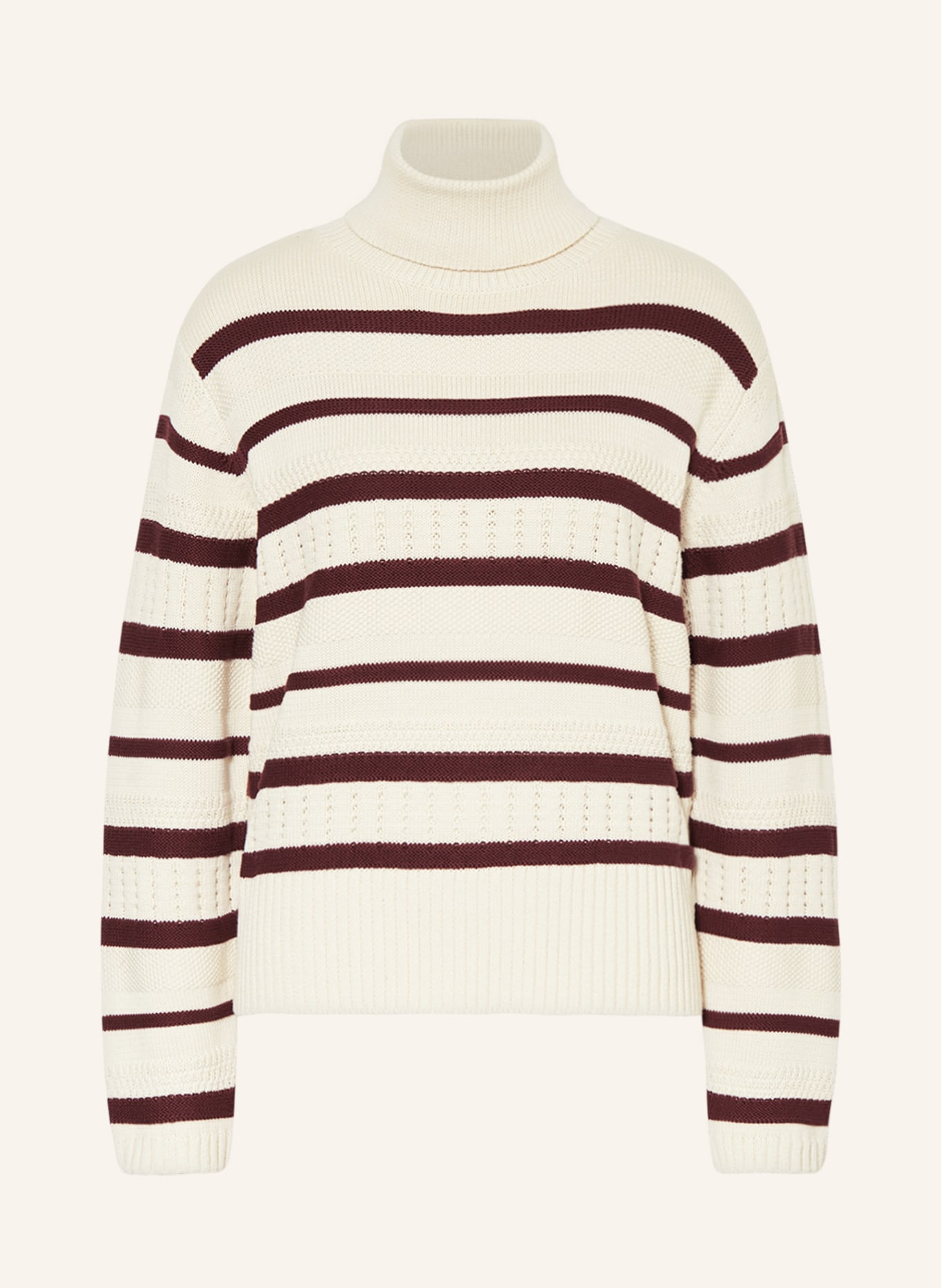 ICHI Sweater IHPILAR, Color: BEIGE/ DARK RED (Image 1)