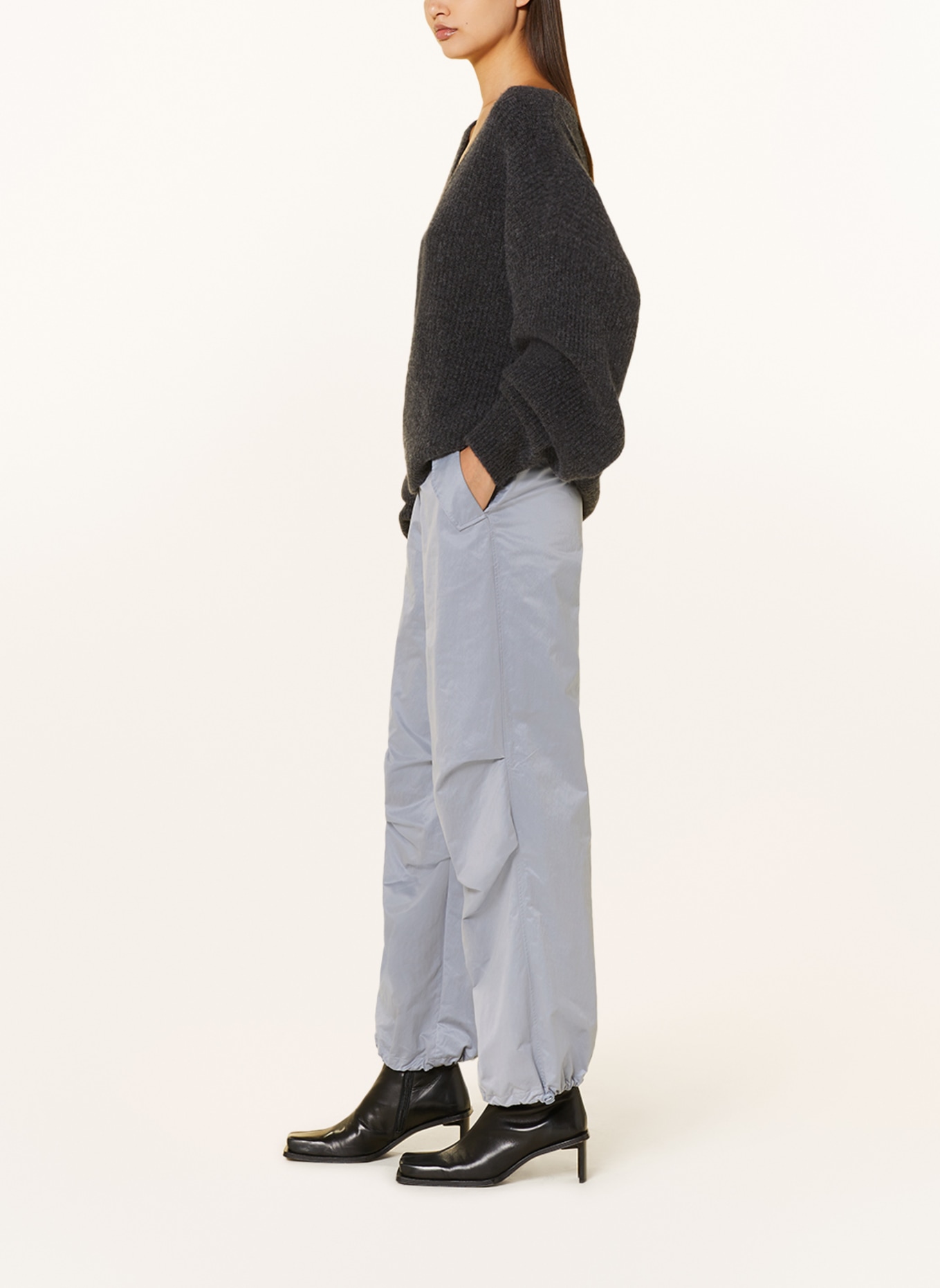 ICHI Trousers IHISADORA, Color: GRAY (Image 4)