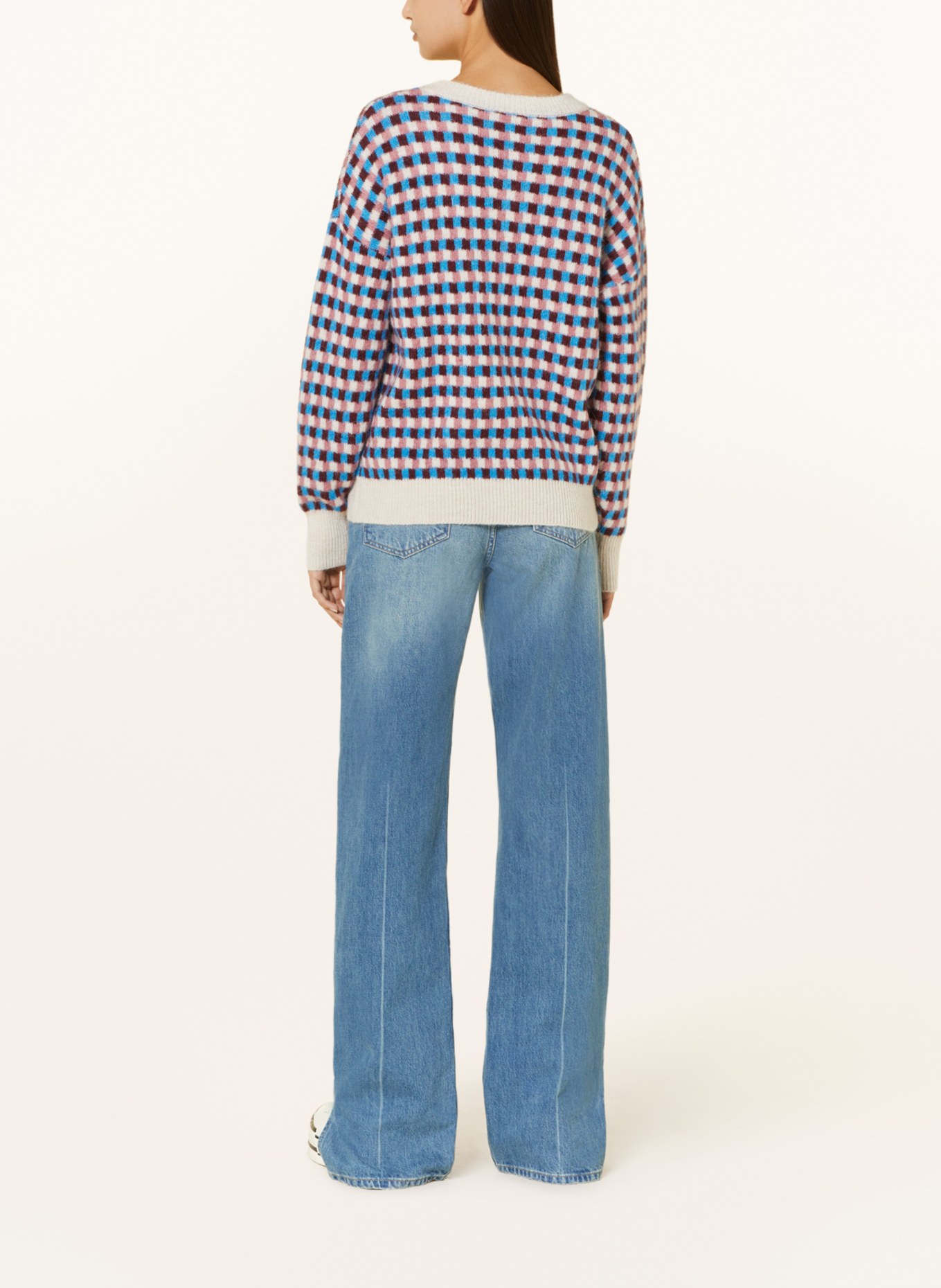 ICHI Sweater IHKAMARA, Color: BEIGE/ DARK RED/ BLUE (Image 3)