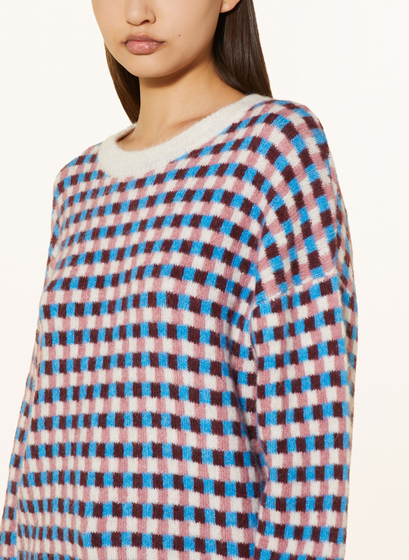 ICHI Sweater IHKAMARA, Color: BEIGE/ DARK RED/ BLUE (Image 4)