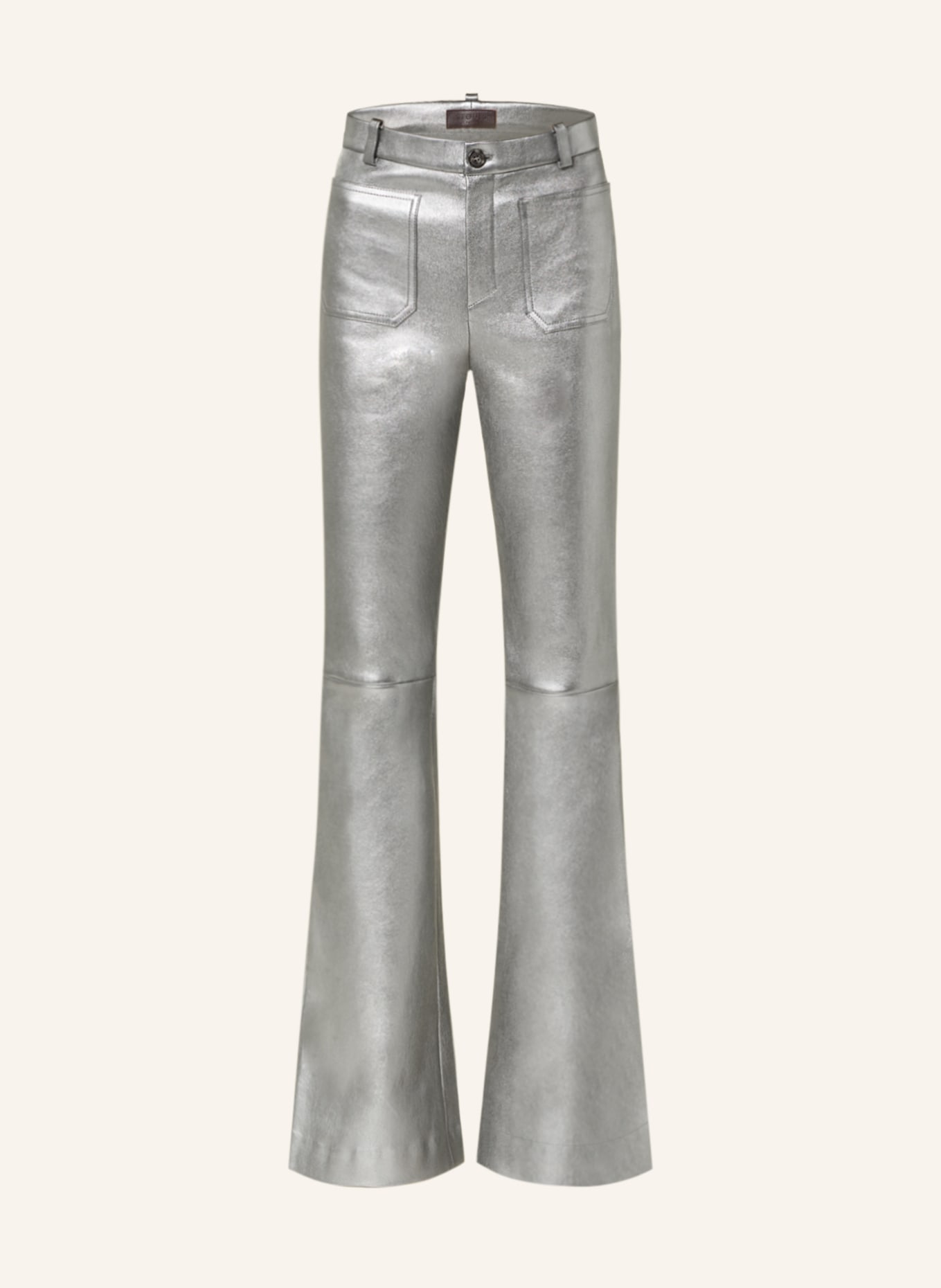 STOULS Leather trousers LAURENT, Color: SILVER (Image 1)